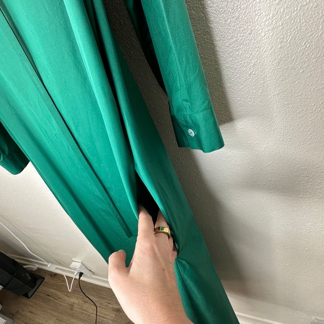 The Row NWT The Row Green Long Sleeve 3/4 Button Belted Shirtdress L Size L / US 10 / IT 46 - 9 Thumbnail