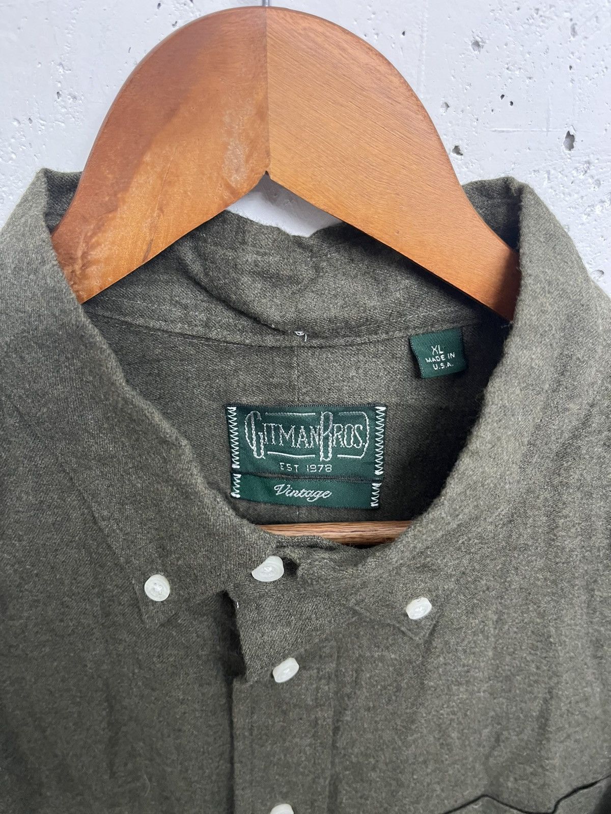 Gitman Bros. Vintage Gitman vintage olive flannel shirt Size US XL / EU 56 / 4 - 2 Thumbnail