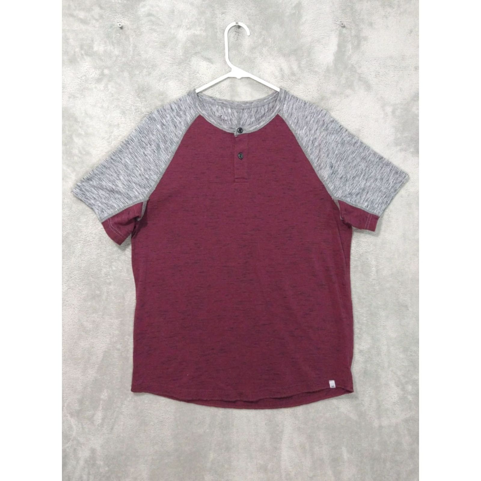 American Eagle Outfitters American Eagle Outfitters Shirt Mens Medium Red Henley Short Sleeve Active Flex Cotton Polyester Size US M / EU 48-50 / 2 - 2 Thumbnail