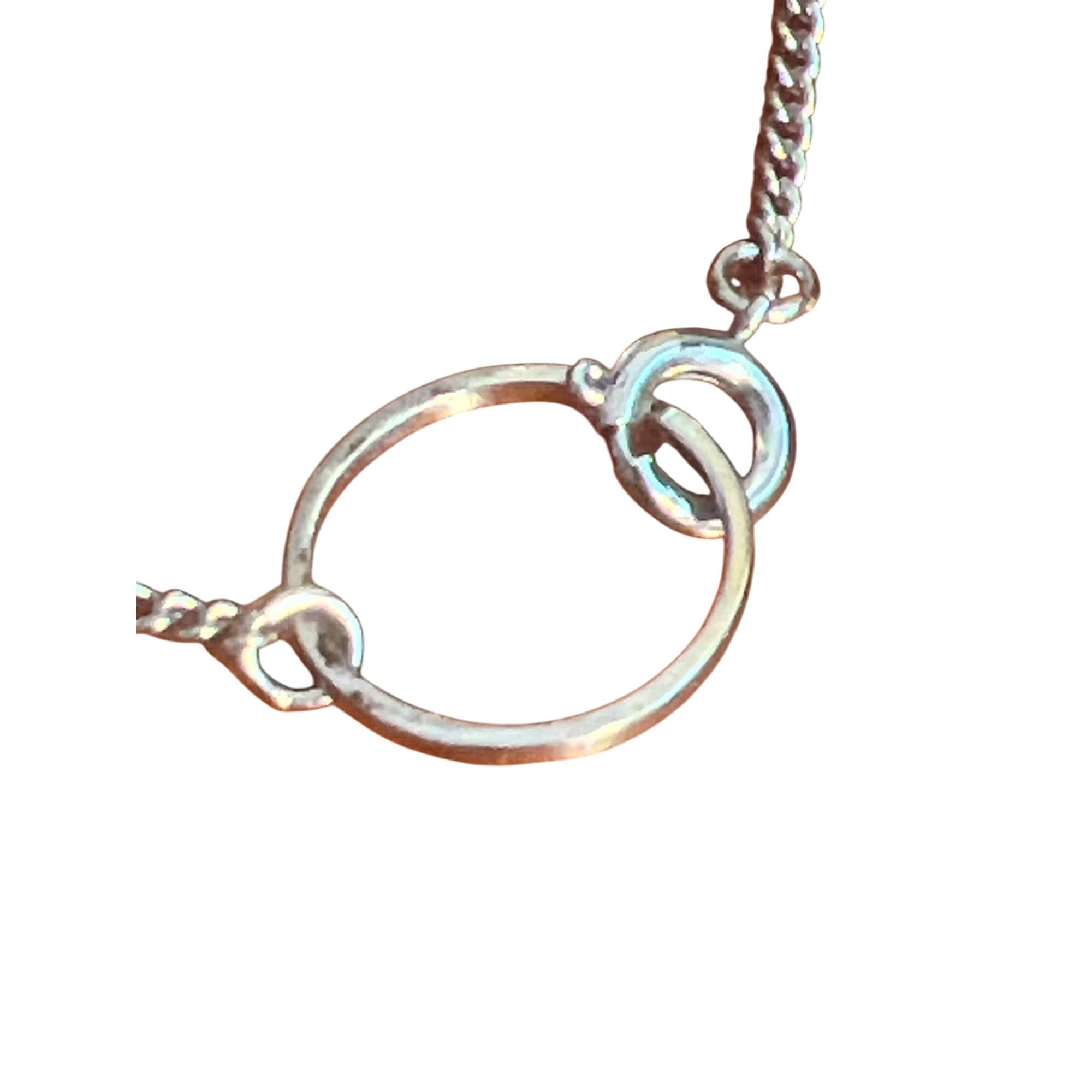 Other Minimalist Silver Tone Bar Pendant Necklace Collar Circle Sp Size ONE SIZE - 4 Thumbnail