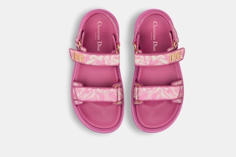 Dior o1w1db11124 Butterfly Print Dioract Sandals in Fuchsia Size US 12 / IT 42 - 3 Thumbnail
