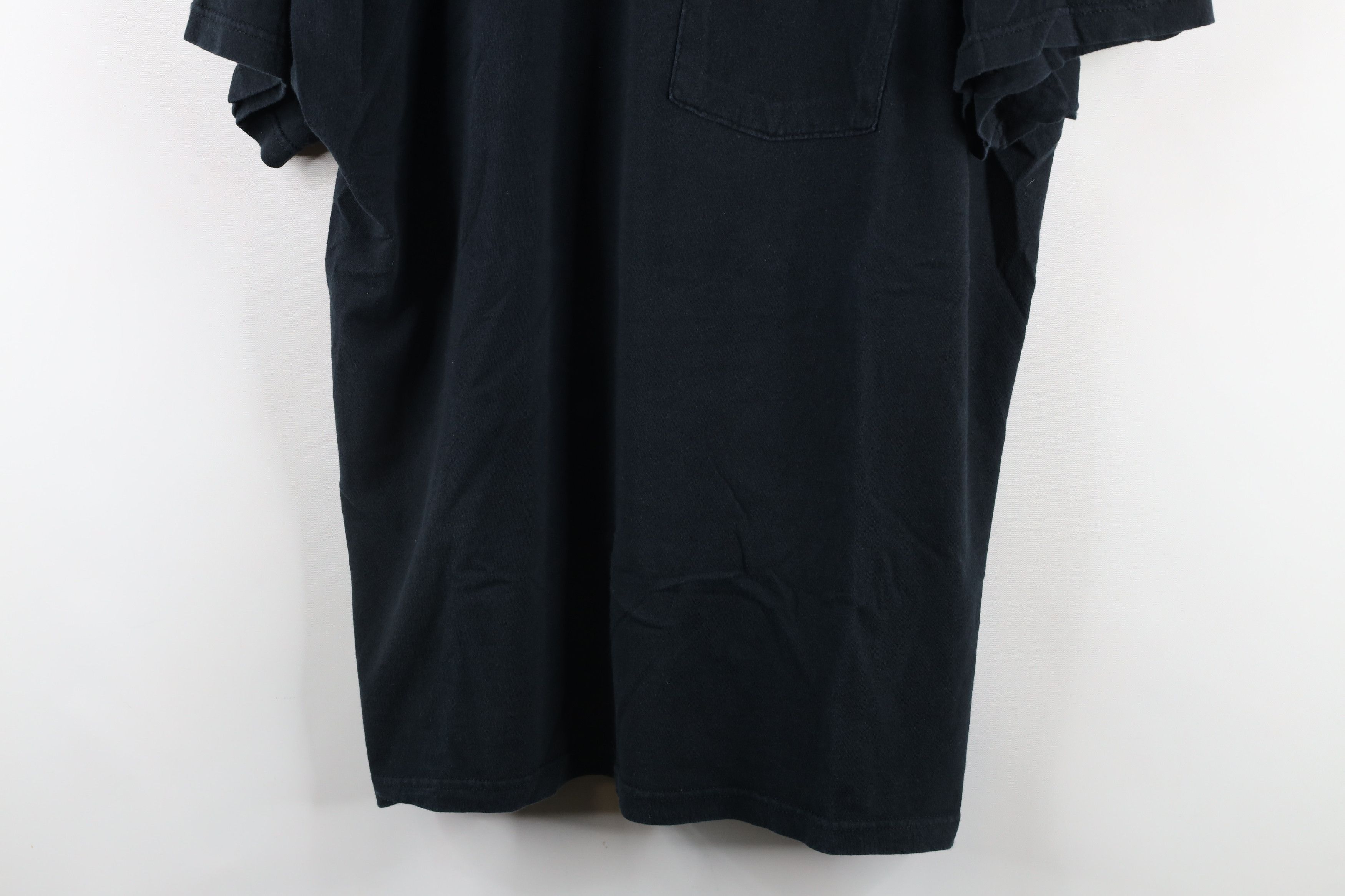 Vintage Vintage 90s Streetwear Blank Pocket T-Shirt Black Cotton Size US XL / EU 56 / 4 - 3 Thumbnail
