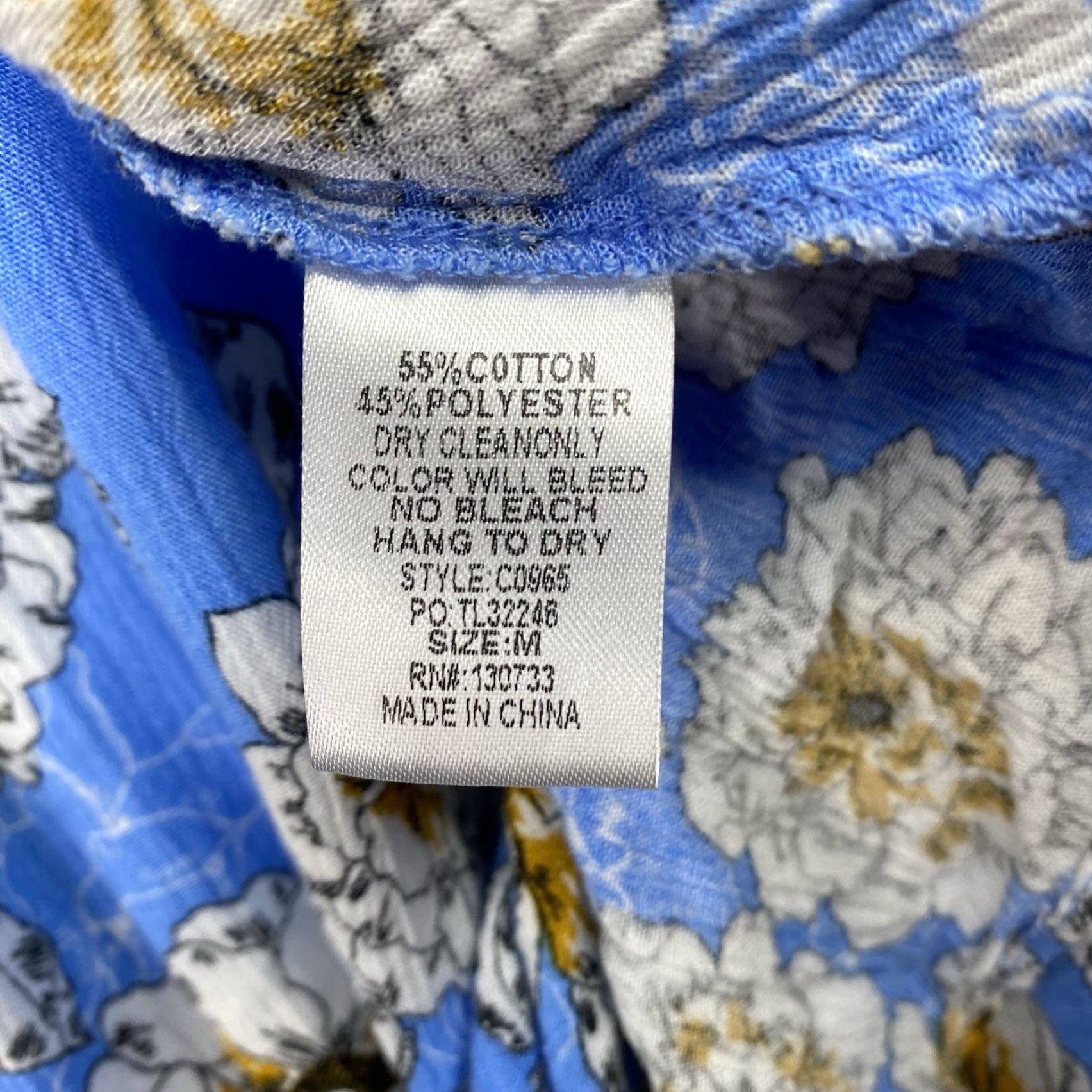 Bell UMGEE Blouse Off Shoulder Top 3/4 Bell Sleeve Blue Floral M Women Beach Boho Lightweight Cambray Shirt Size M / US 6-8 / IT 42-44 - 5 Thumbnail