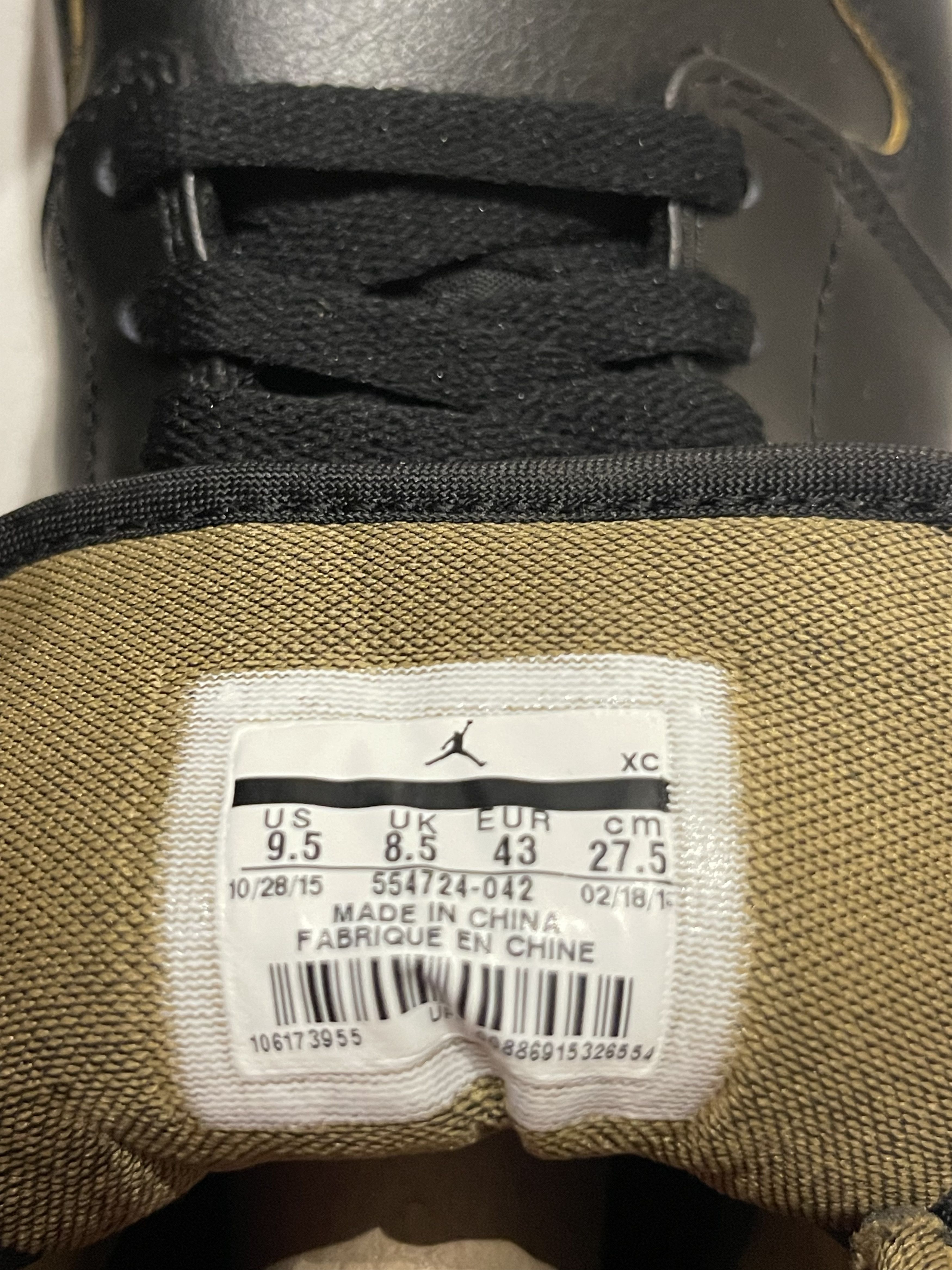 Jordan Brand Air Jordan 1 Mid “ Metallic Black “ Size US 9.5 / EU 42-43 - 5 Thumbnail