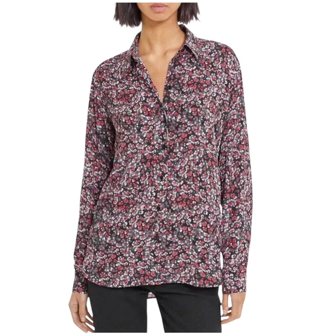 The Kooples The Kooples Black Red Floral Print Button Up Shirt Size M / US 6-8 / IT 42-44 - 1 Thumbnail