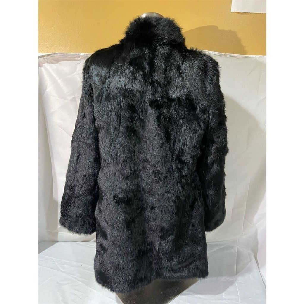 Fourstar Furstory Vintage Black Rabbit Fur Overcoat Women's Luxury Size L / US 10 / IT 46 - 3 Thumbnail