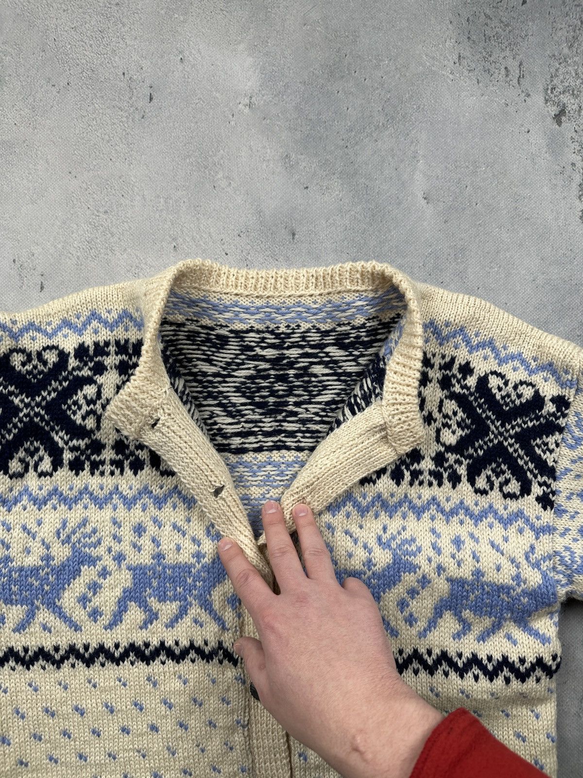 Dale Of Norway Vintage Norwegian Nordic Wool Cardigan Deer Button Folk Knit Size L / US 10 / IT 46 - 8 Thumbnail
