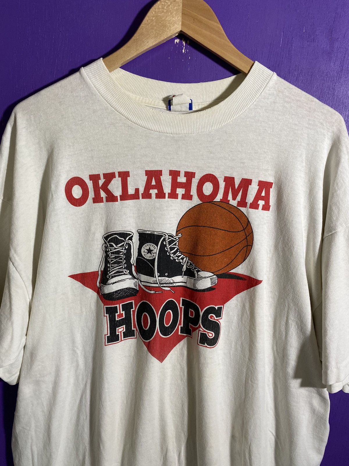 Converse × Vintage Vintage 80s Converse Oklahoma hoops t-shirt Size US XL / EU 56 / 4 - 3 Thumbnail