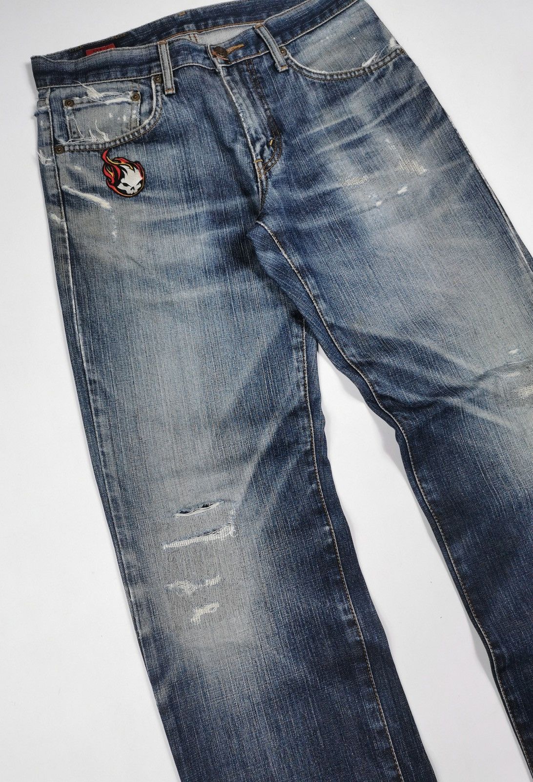 Edwin Skull patches Edwin 503 Distressed Jeans Size US 31 - 4 Thumbnail