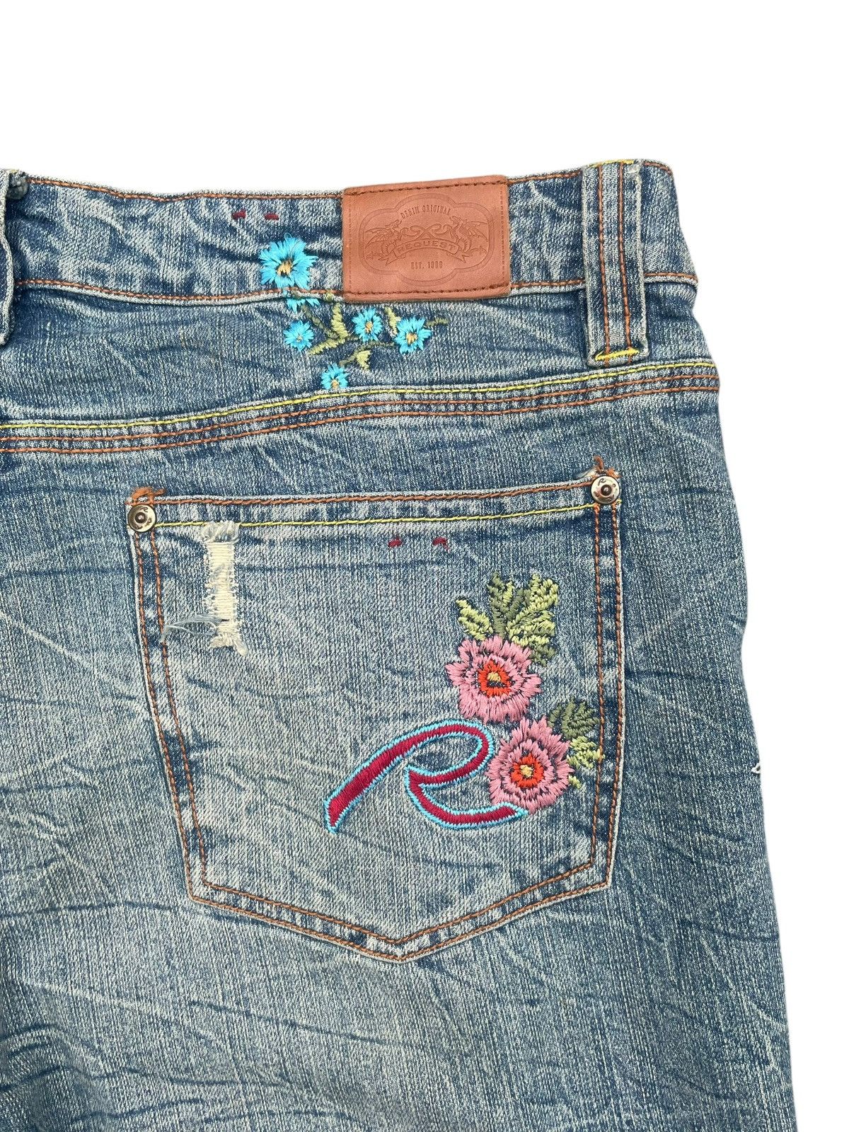 Designer × Request Jeans Request Flare Emboiderey Denim Size 36" / US 14 / IT 50 - 11 Thumbnail