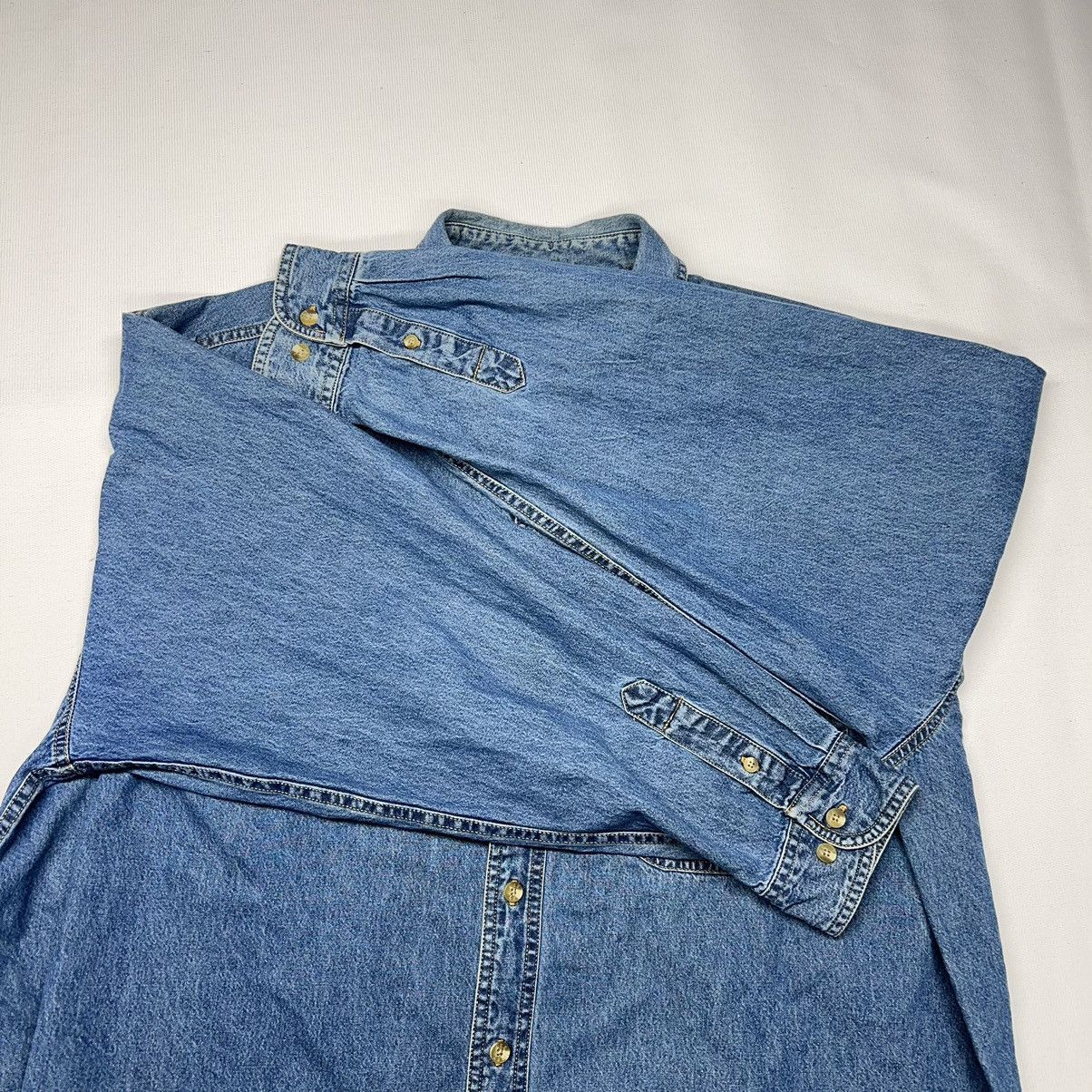 Lee × Vintage VTG Lee Denim Shirt Blue Button Down Embroidered Divco Size US XXL / EU 58 / 5 - 10 Thumbnail