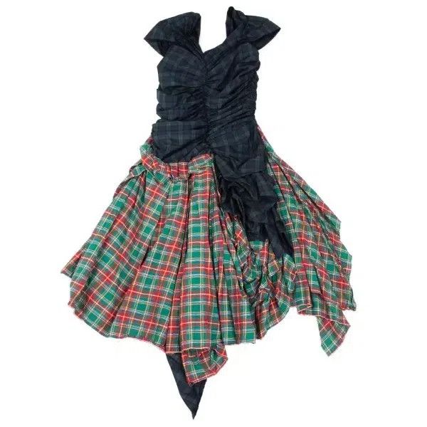 Comme des Garcons Comme Des Garcons Green Vintage Plaid Deform Dress Size XS / US 0-2 / IT 36-38 - 2 Thumbnail