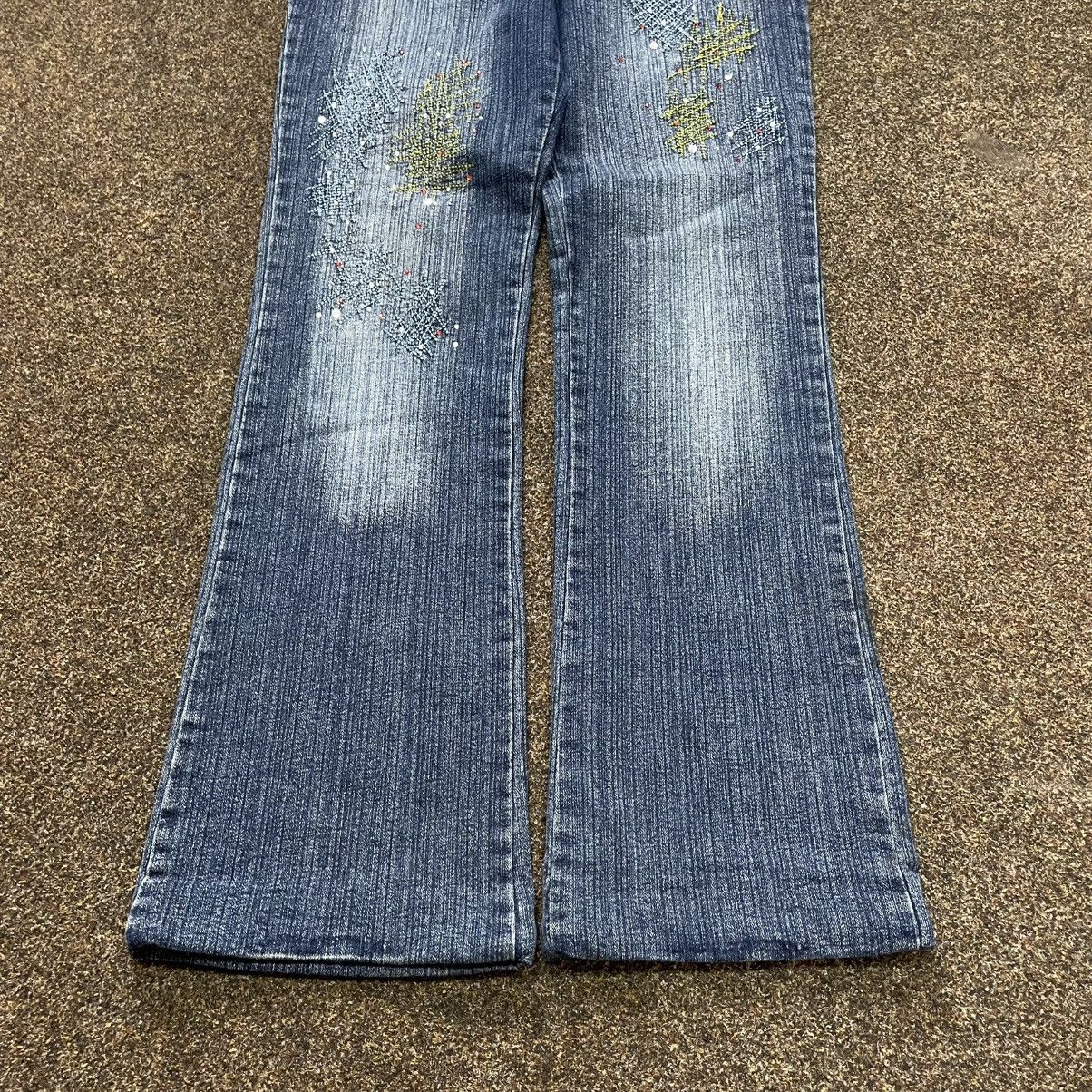 Vintage Y2K Distressed Flared Wide Leg Jeans Baggy Skate Grunge Logo Size 32" / US 10 / IT 46 - 5 Thumbnail