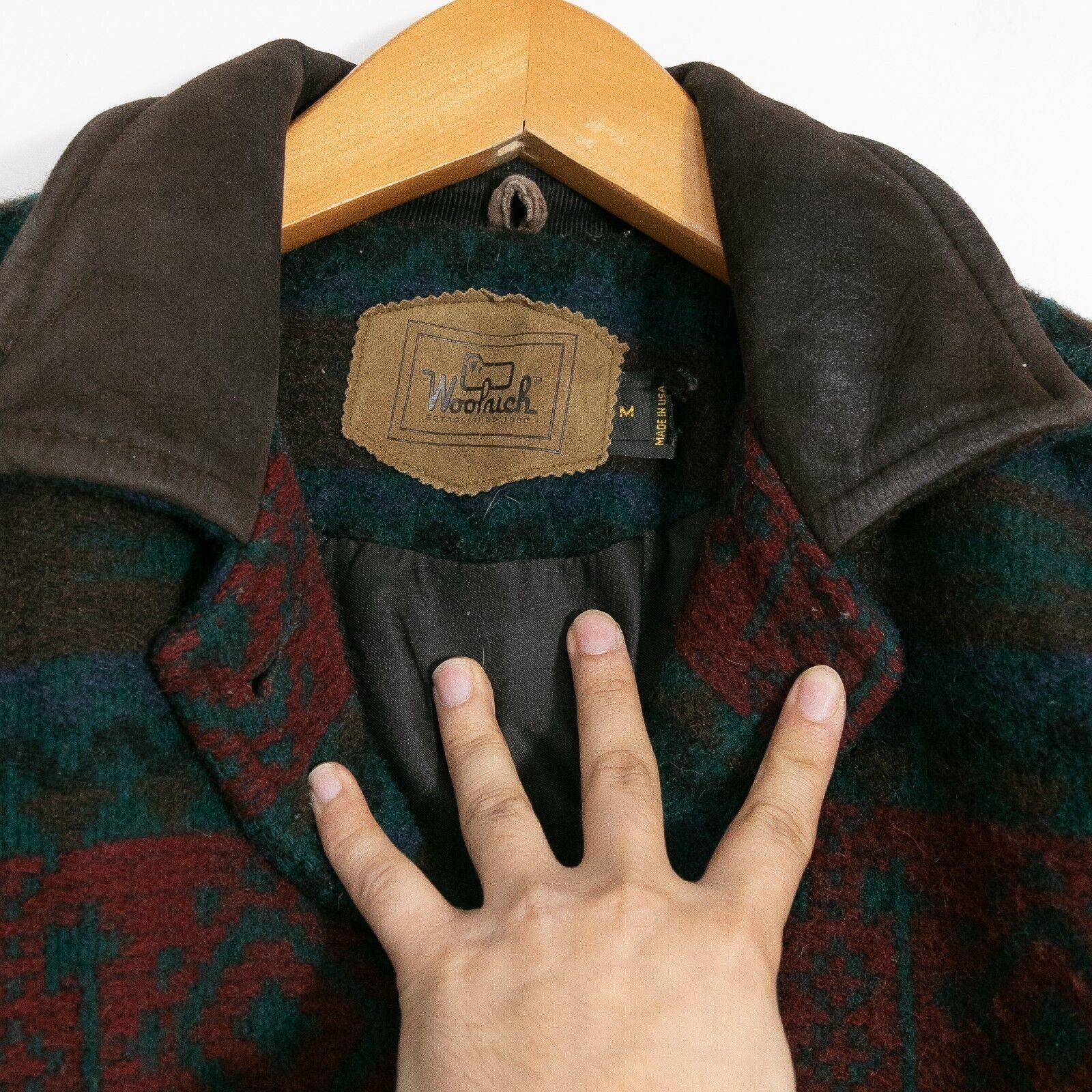Vintage × Woolrich Woolen Mills Vintage Woolrich Southwestern Aztec Wool Patterned Hooded Tr Size US M / EU 48-50 / 2 - 3 Thumbnail
