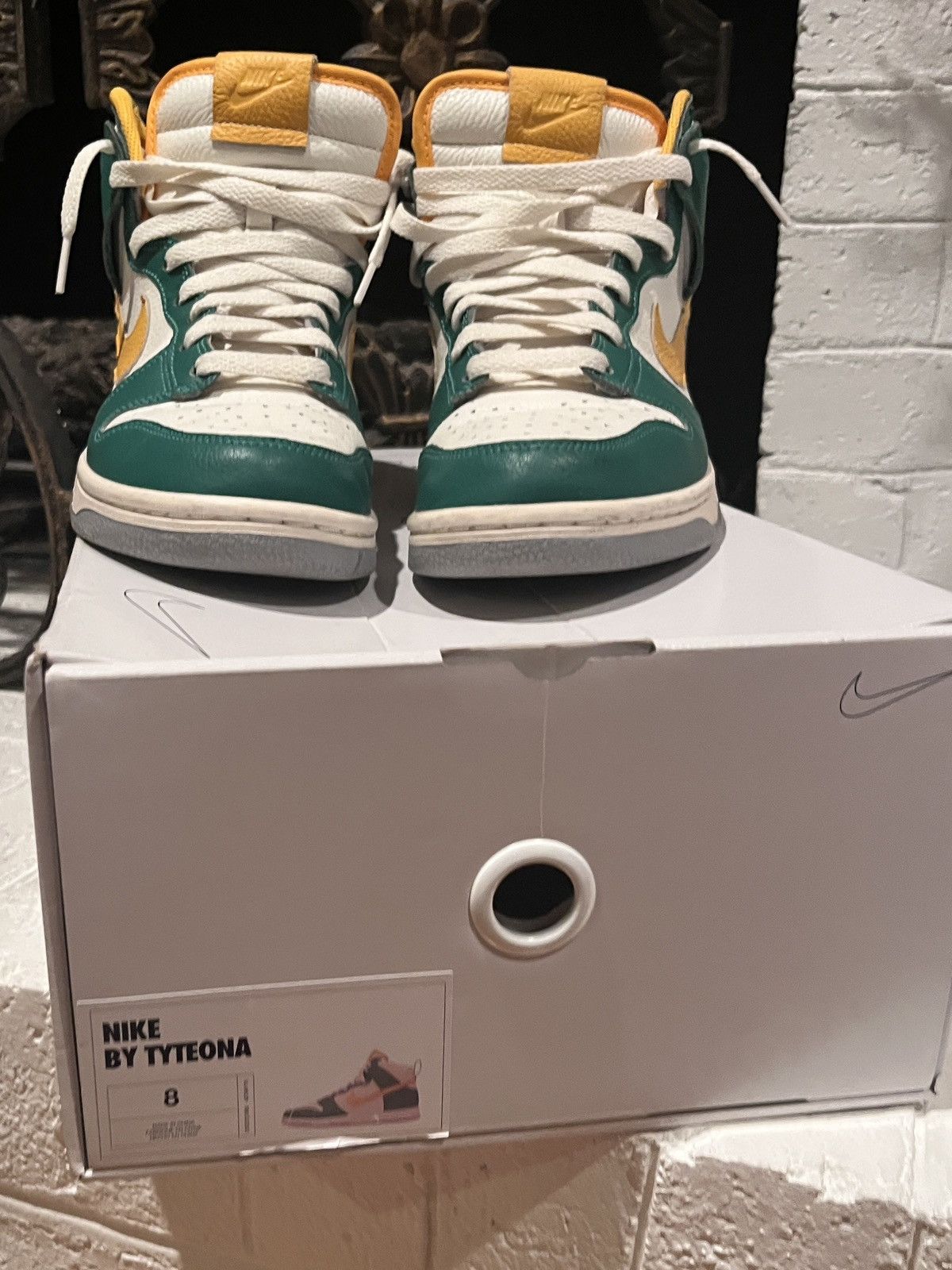 Nike Nike Dunk High “Nike By You” Custom Green Yellow – Size 8 Size US 8 / IT 38 - 9 Thumbnail