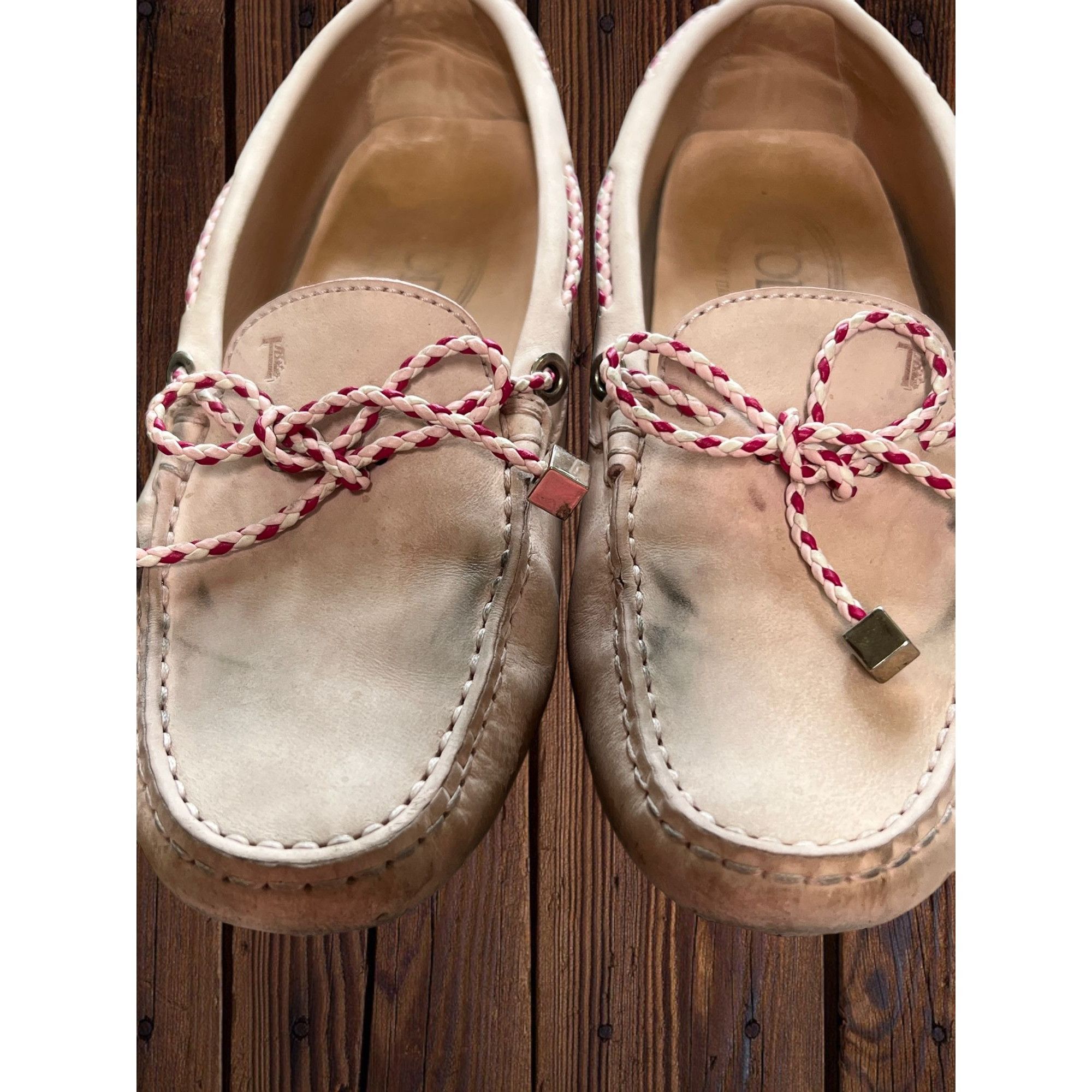 Tod's Tods Heaven Laccetto Scooby Doo Shoes Light Pink Slip On Dri Size US 6 / IT 36 - 2 Thumbnail