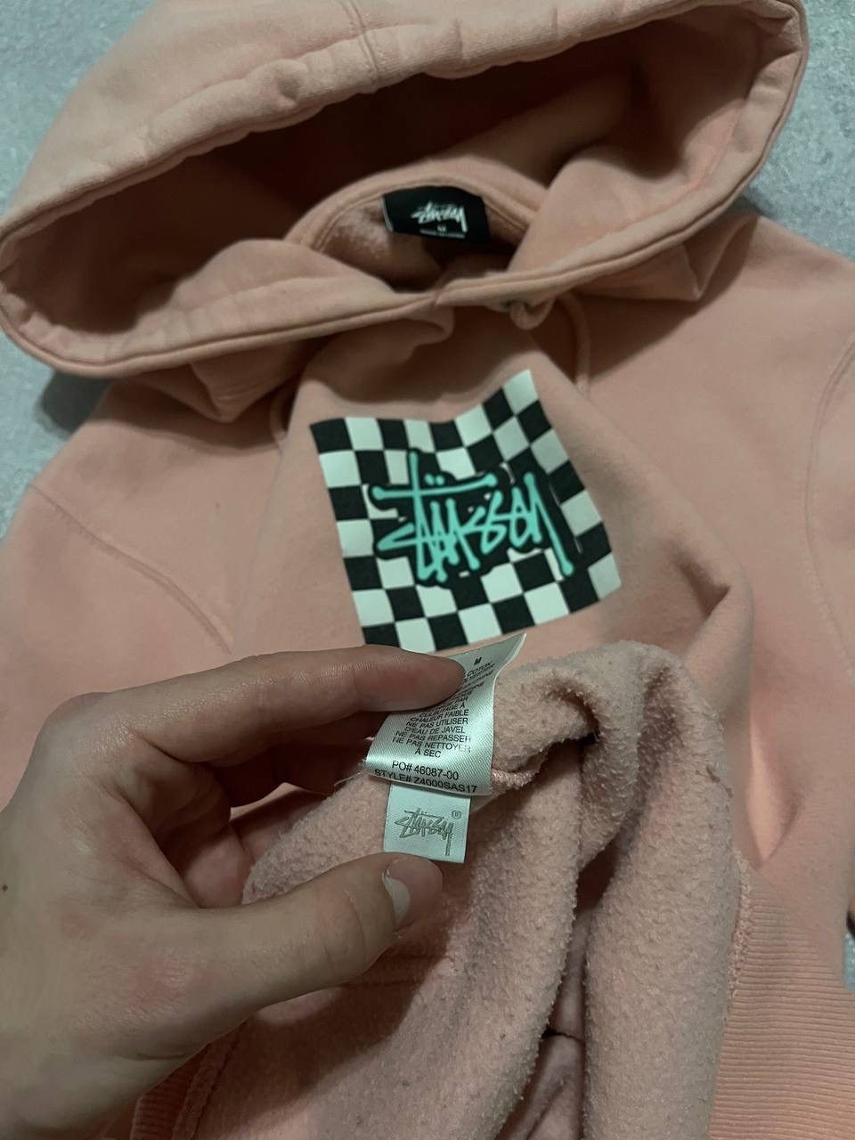Stussy Stüssy Pink Hoodie with Checkerboard Logo Cozy Fit Streetwea Size US M / EU 48-50 / 2 - 5 Thumbnail