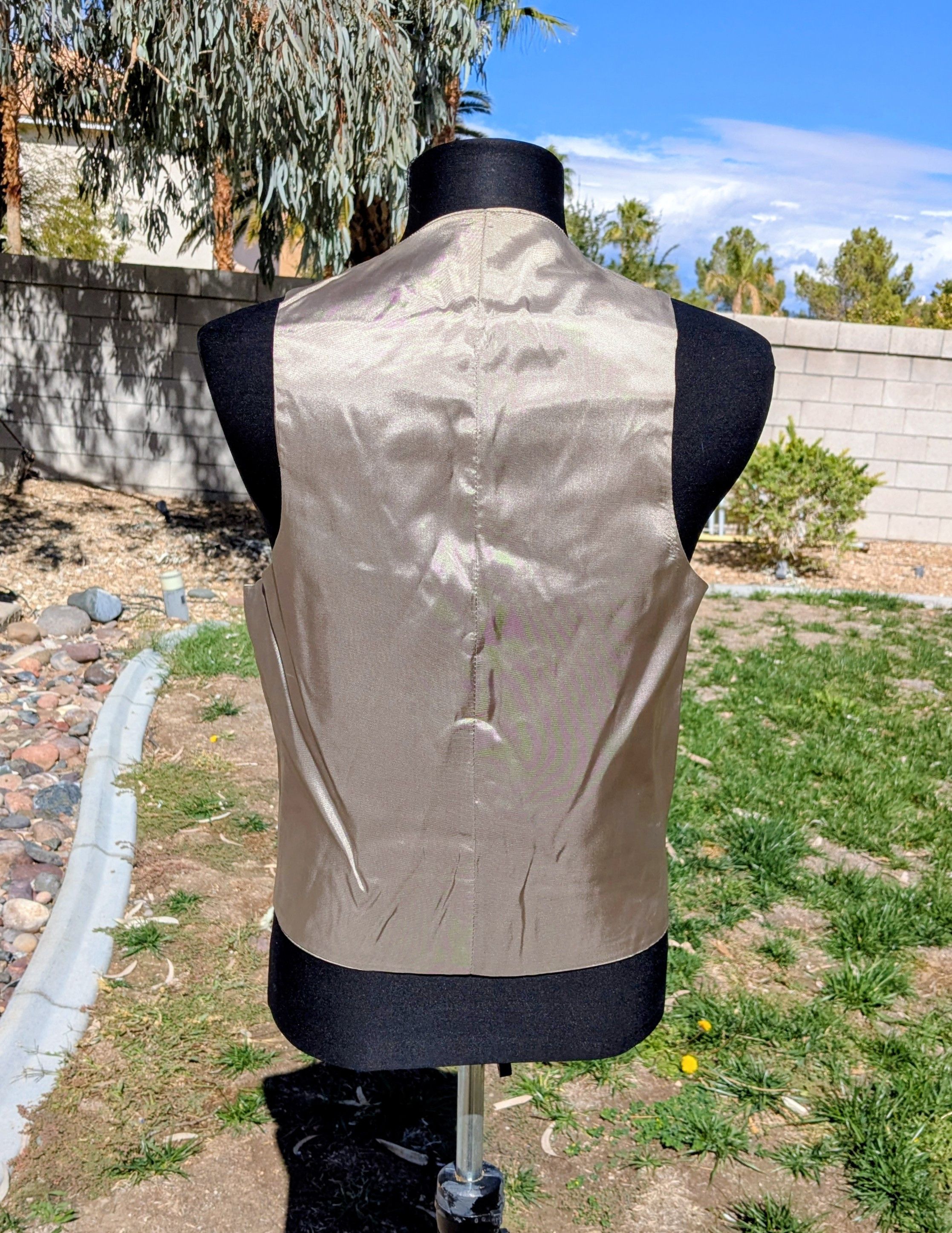 Other Vintage Classic Gray 5-Button 2-Pocket Waistcoat Dress Vest Size 38R - 4 Thumbnail