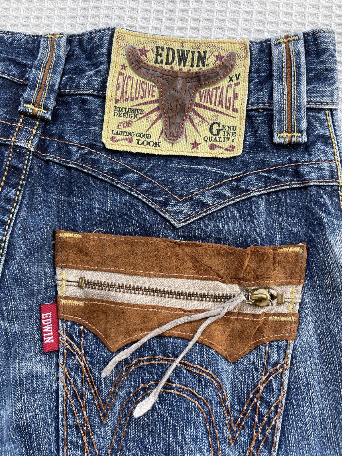 Edwin Last Drop🔥Rare🔥EDWIN Exclusive Vintage Wide Leg Jeans Size US 30 / EU 46 - 7 Thumbnail