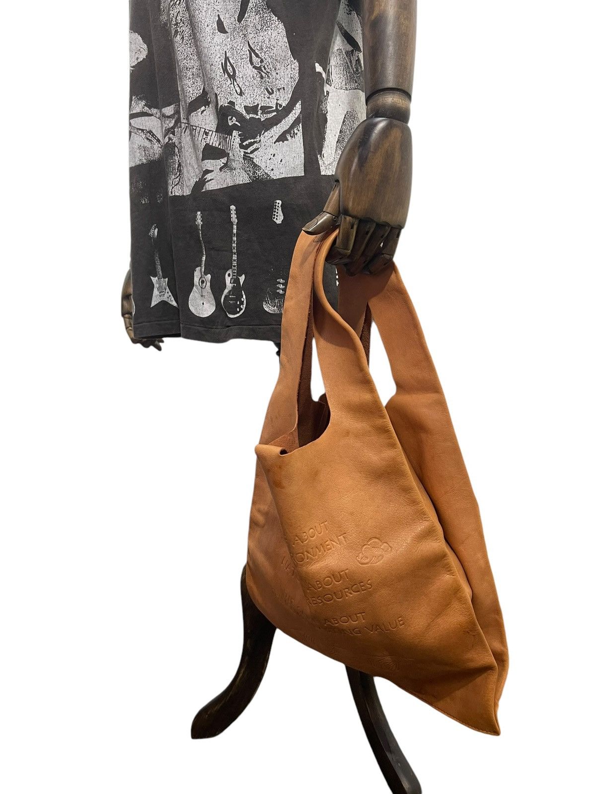 Comme des Garcons × Stussy Full Leather Soft Genten Japan Tote Bag 9🟩 Size ONE SIZE - 1 Thumbnail