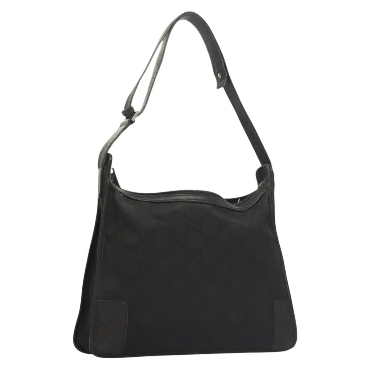 Gucci GUCCI GG Canvas Shoulder Bag Black Silver Size ONE SIZE - 1 Thumbnail