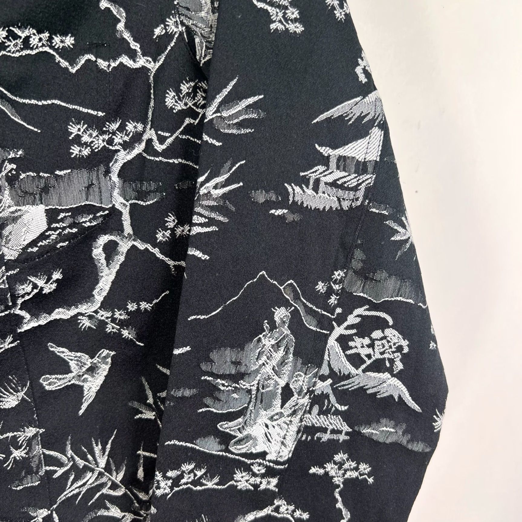Vintage Chico's Blazer Shirt Womens Size M Black Embroidered Bonsai Garden Button Down Floral Vintage No Size M / US 6-8 / IT 42-44 - 3 Thumbnail