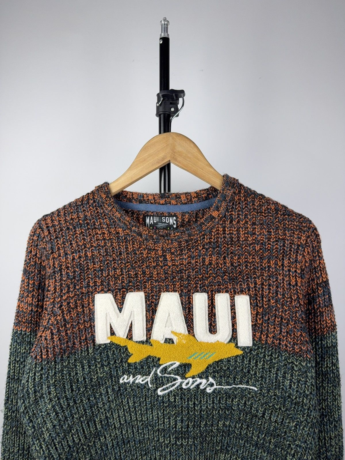 Maui and Sons × Vintage Vintage 00s Big Logo Maui & Sons Logo knitted Sweater Size US S / EU 44-46 / 1 - 2 Thumbnail