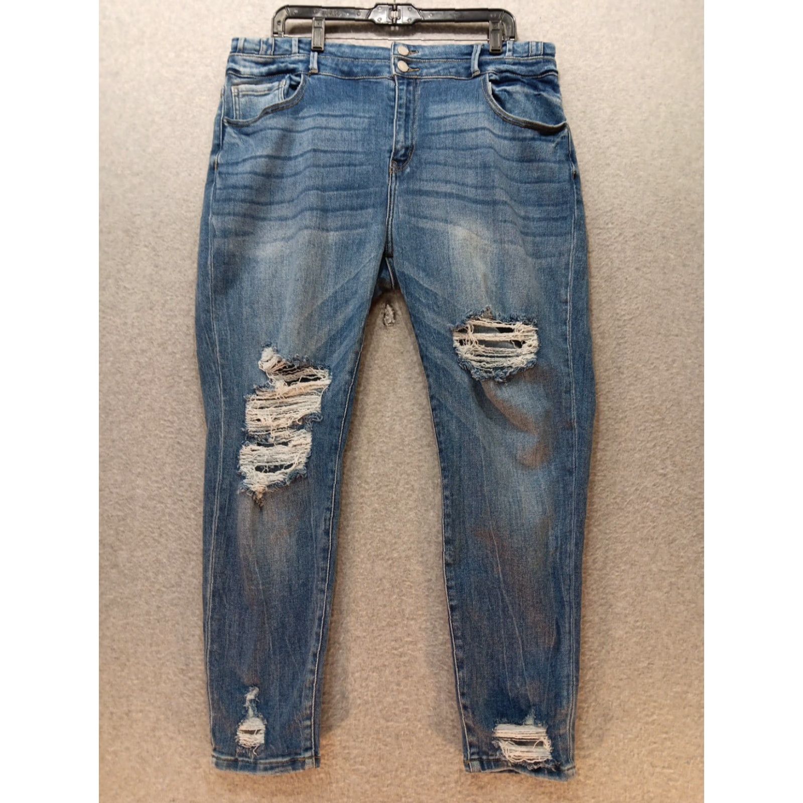 Vintage KanCan™ Jeans Curvy Mid Rise Ankle Skinny Distressed Women’s Size 34X27 Size 24" / US 00 / IT 34 - 3 Thumbnail