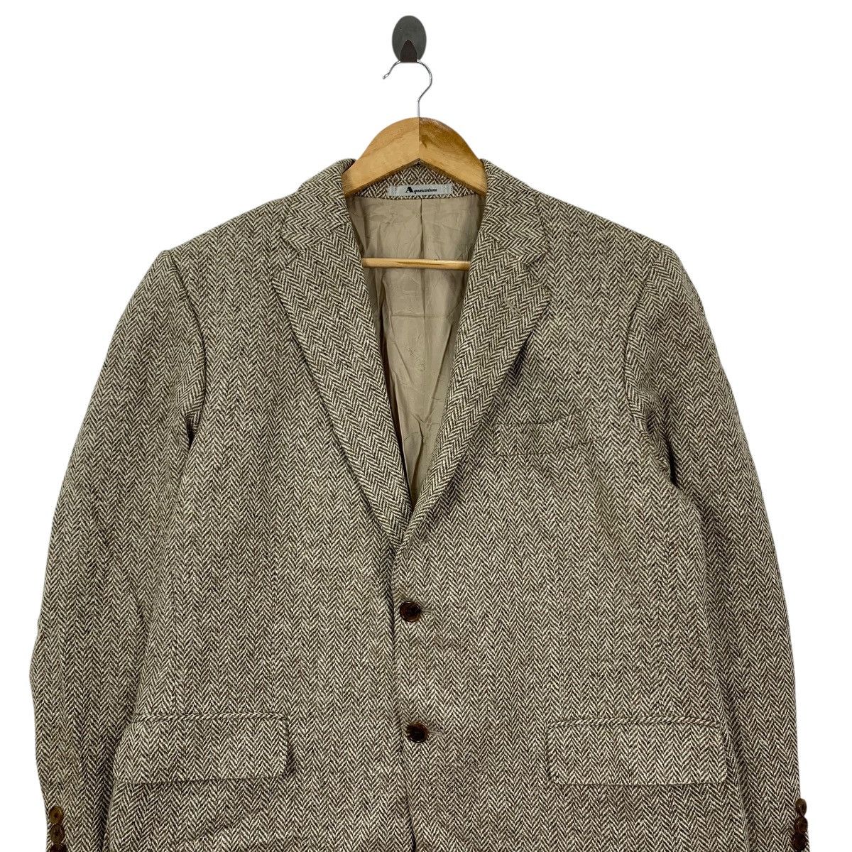 Aquascutum Vintage AQUASCUTUM LONDON Herringbone Blazer Coat Jacket Size US L / EU 52-54 / 3 - 2 Thumbnail
