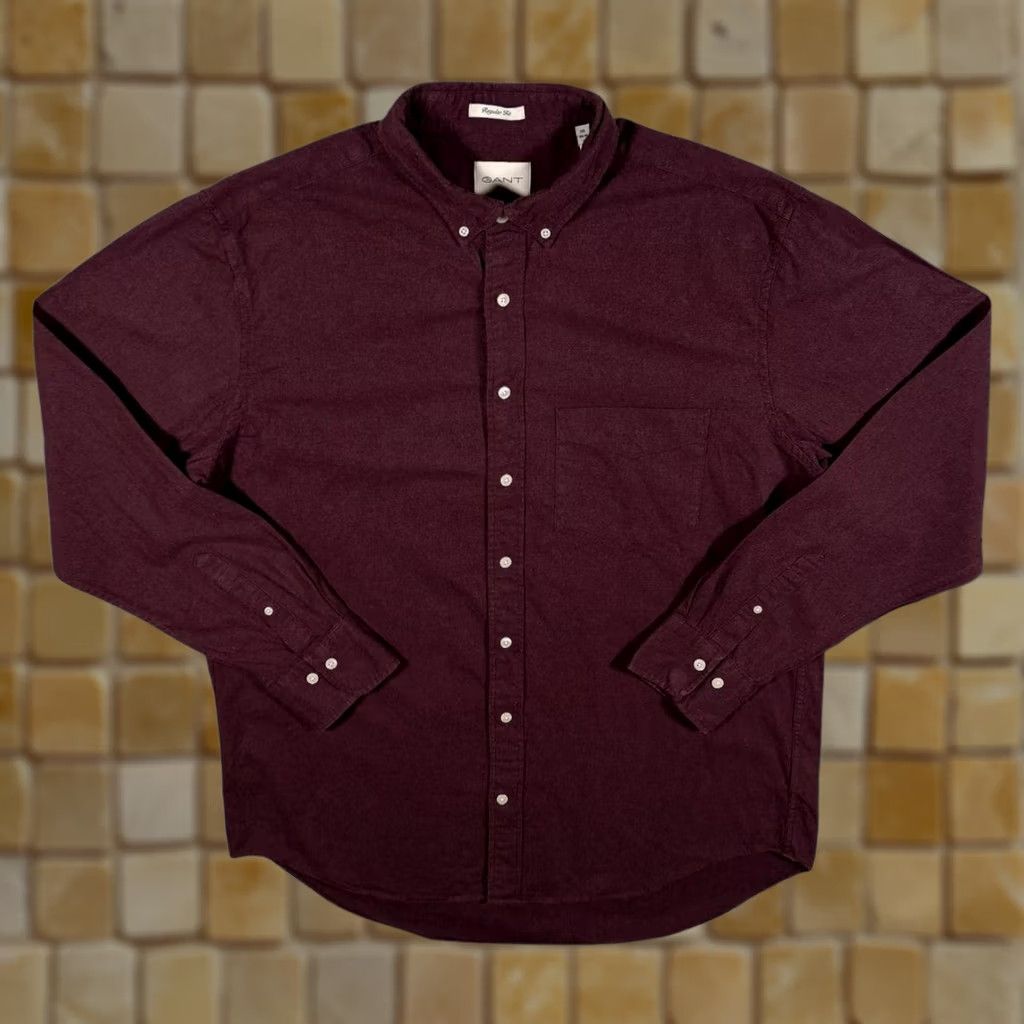 Gant GANT Regular Fit Burgundy Long Sleeve Button-Down Cotton Shirt XXL Mens Size US XXL / EU 58 / 5 - 1 Thumbnail