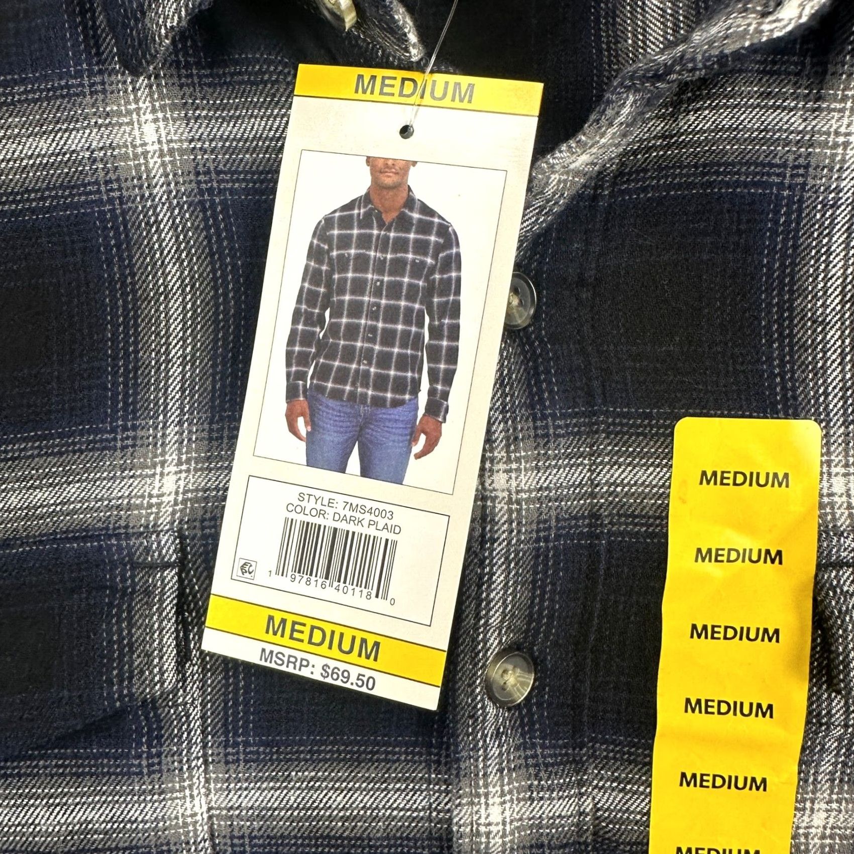 Lucky Brand Lucky Brand Mens Button-Up Shirt Medium Blue Plaid Long Sleeve Pockets NEW Size US M / EU 48-50 / 2 - 7 Thumbnail