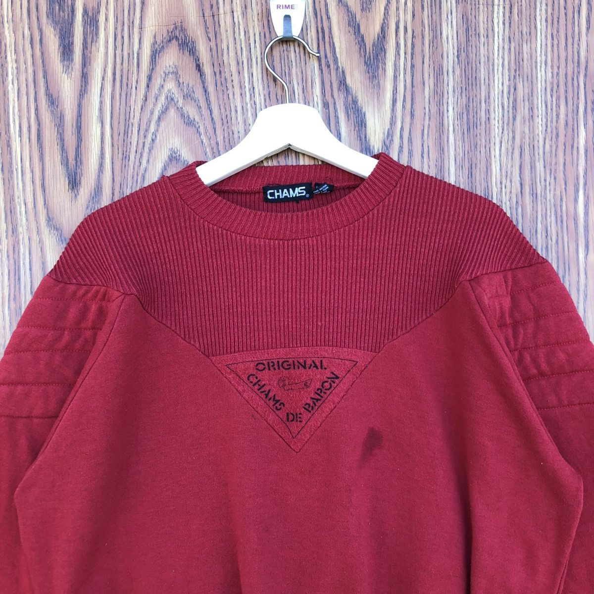Vintage Vintage Chams Ribbed Sweatshirt Medium Red Jumper Graphic Size L / US 10 / IT 46 - 2 Thumbnail