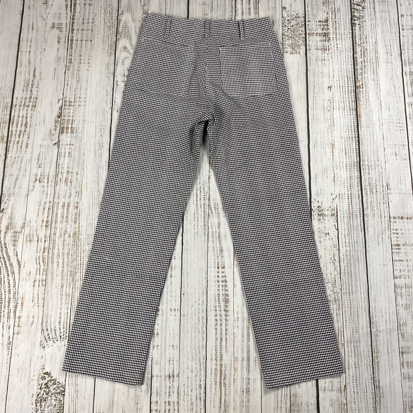VINTAGE 1970s FORTUNE HOUNDSTOOTH DISCO PANTS Straight Leg Regular 30 BLACK/WHITE Mens