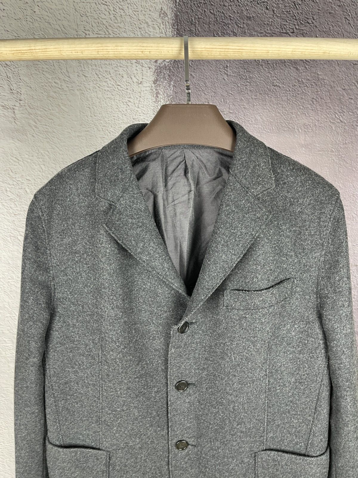Z Zegna Z Zegna grey single breasted wool unlined trench coat logo Size US L / EU 52-54 / 3 - 6 Thumbnail