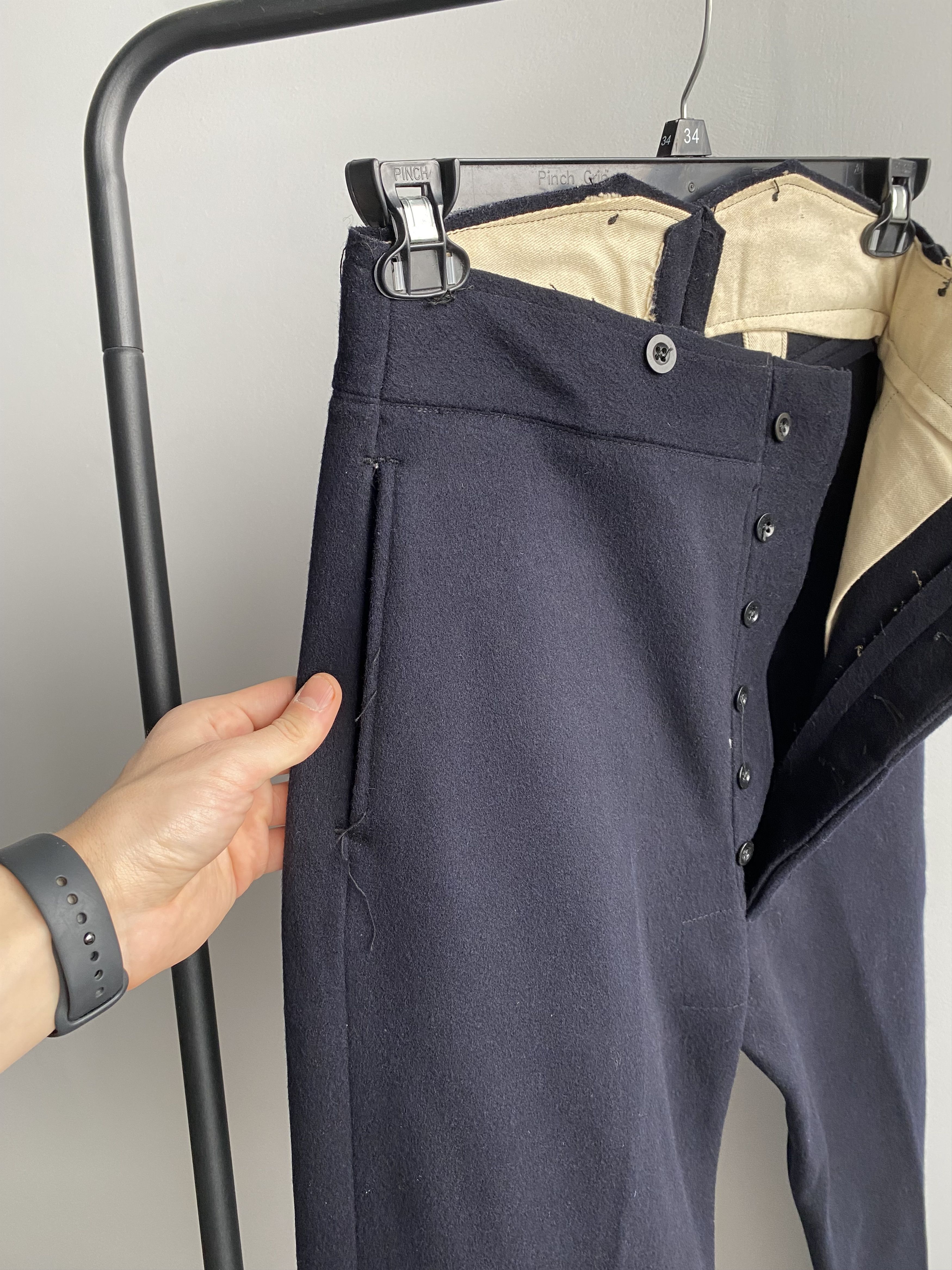 Vintage Vintage 1940s WW2 British Army Battledress Serge Wool Pants Size US 36 / EU 52 - 4 Thumbnail
