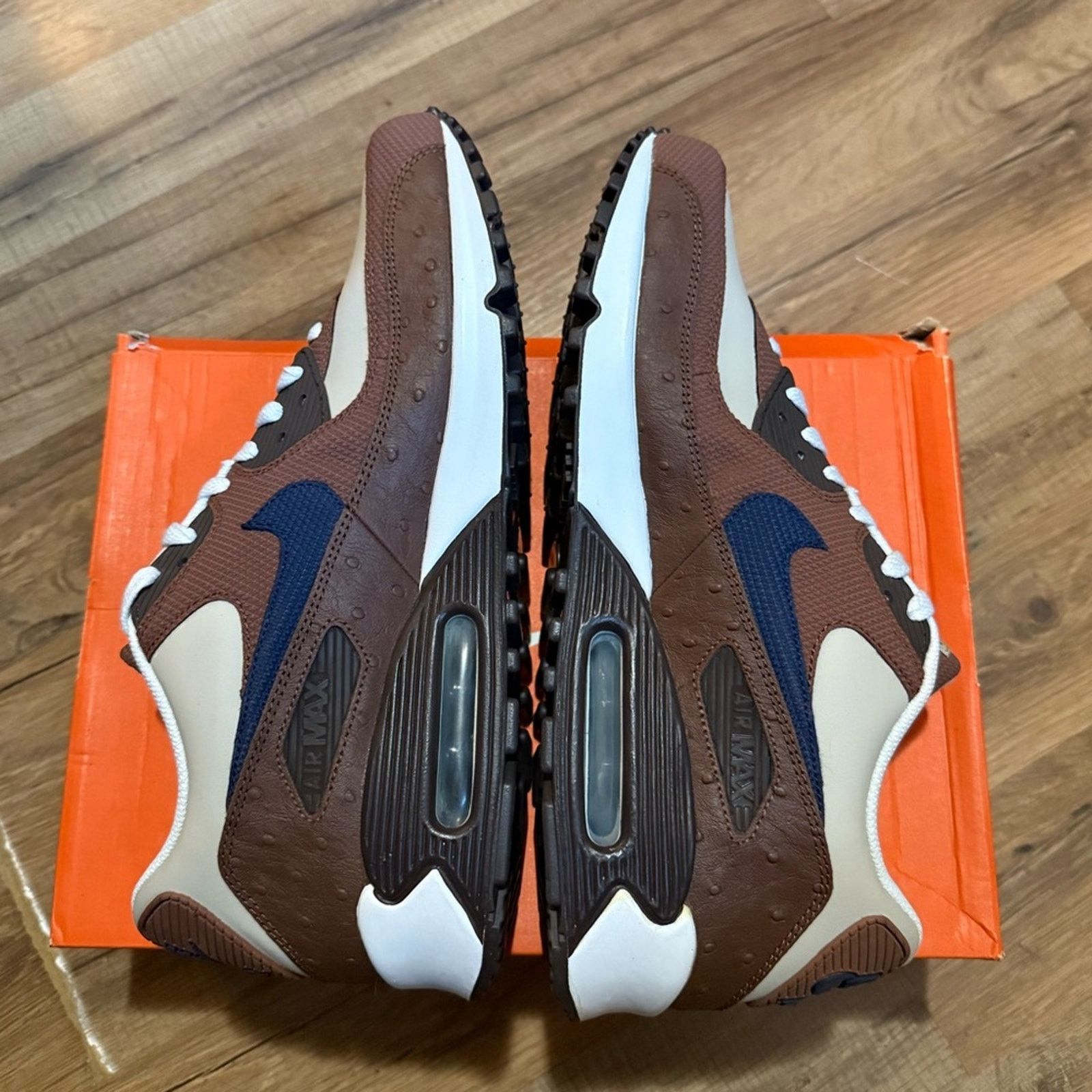 Nike 2007 Nike Air Max 90 Leather ‘Rustic Midnight Navy-Sanddrift Size US 11 / EU 44 - 4 Thumbnail