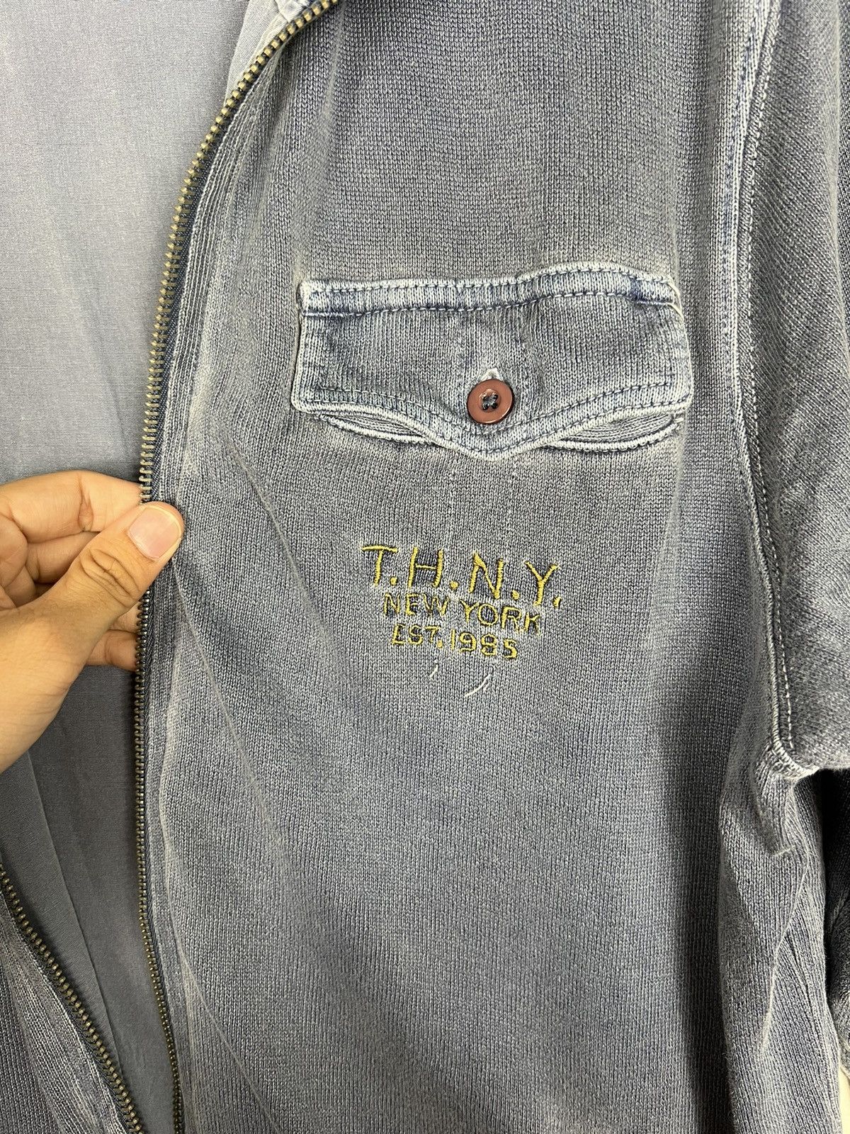 Tommy Hilfiger 🔥 TOMMY HILFIGER BLUE INDIGO SWEATER JACKET Size US M / EU 48-50 / 2 - 13 Thumbnail