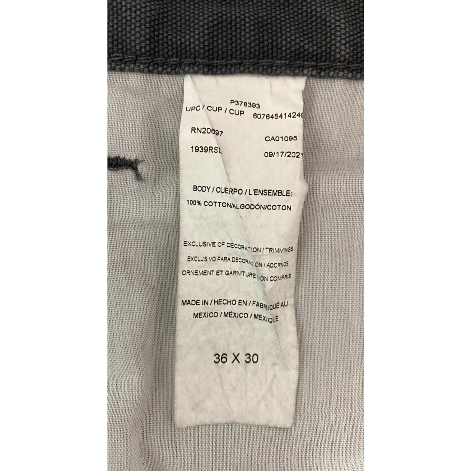 Dickies Dickies Carpenter Work Pants Men's 36×30 Gray | 5-Pocket Design | Relaxed Fit | Canvas Cotton Workwear Pants Size US 36 / EU 52 - 5 Thumbnail