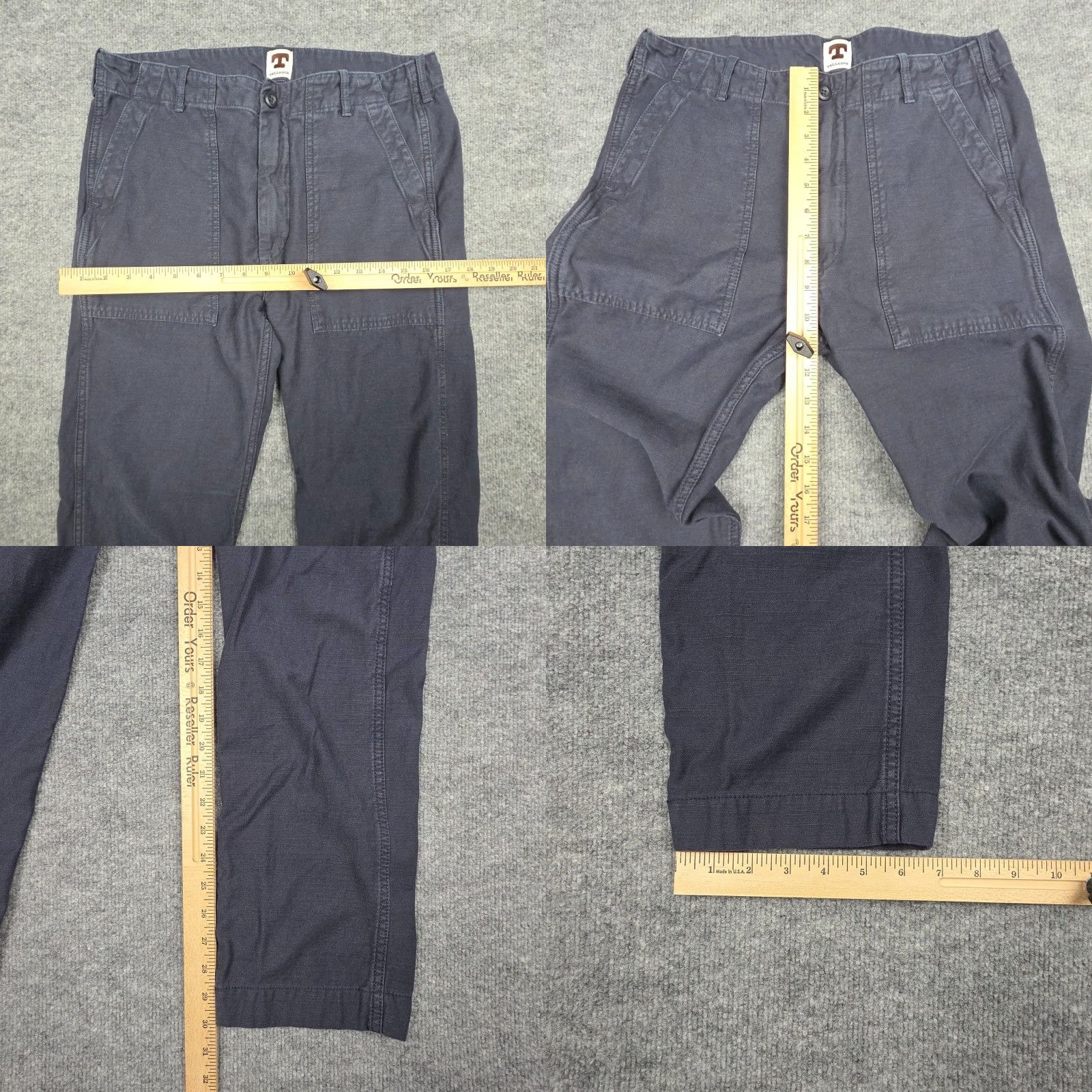 Tellason Tellason Fatigue Pant Utility Navy Blue 100% Cotton Italy Mens Pants 29x30 Straight Front Pockets Workwear Casual Size US 29 - 8 Thumbnail