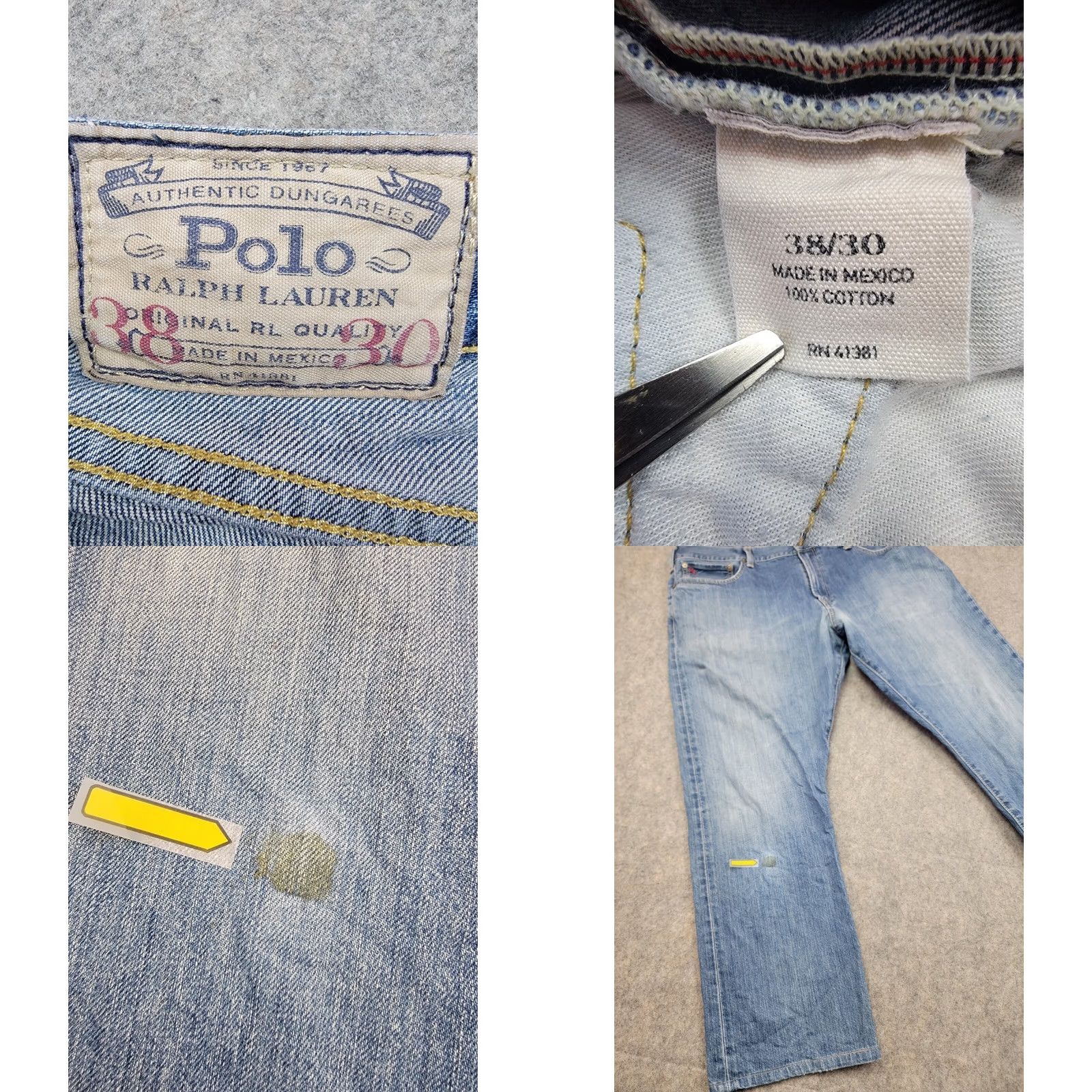 Polo Ralph Lauren Polo Ralph Lauren Jeans Mens 38x30 Hampton Straight Blue Denim, 5-Pocket, Logo Embroidered, Regular Fit, Solid Pattern, Zip Fly, Cotton - Mens Jeans Size US M / EU 48-50 / 2 - 8 Thumbnail
