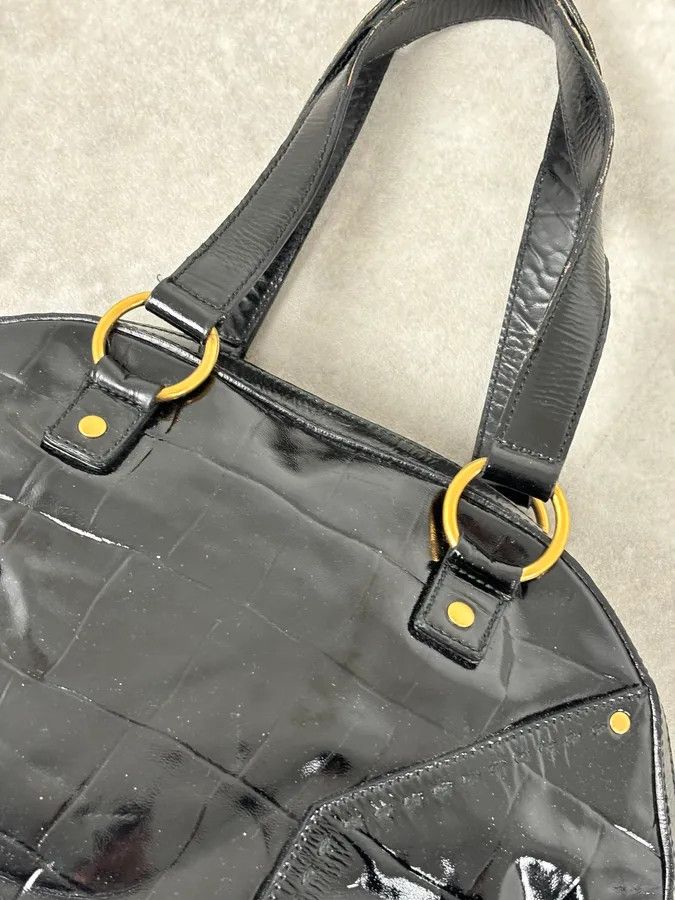 Yves Saint Laurent AW2005 Yves Saint Laurent Black Muse Patent Leather Crocodile Effect Bag Size ONE SIZE - 5 Thumbnail