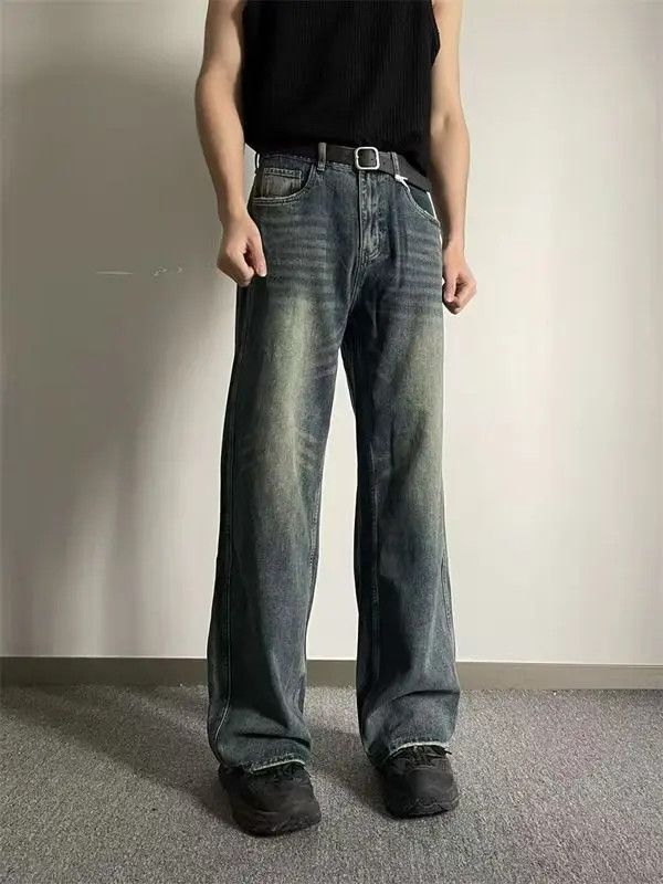 Japanese Brand Kino Men's street washed distressed straight jeans y2k Size US 32 / EU 48 - 7 Thumbnail