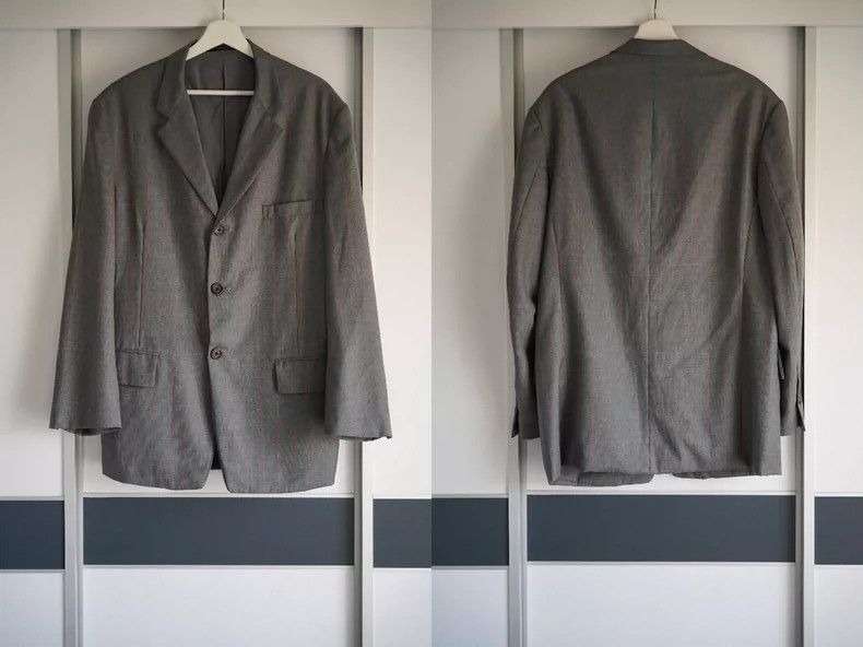 Yohji Yamamoto Yohji Yamamoto Yohji Yamamoto Gray Orange Stripe Suit Set Size US S / EU 44-46 / 1 - 2 Thumbnail