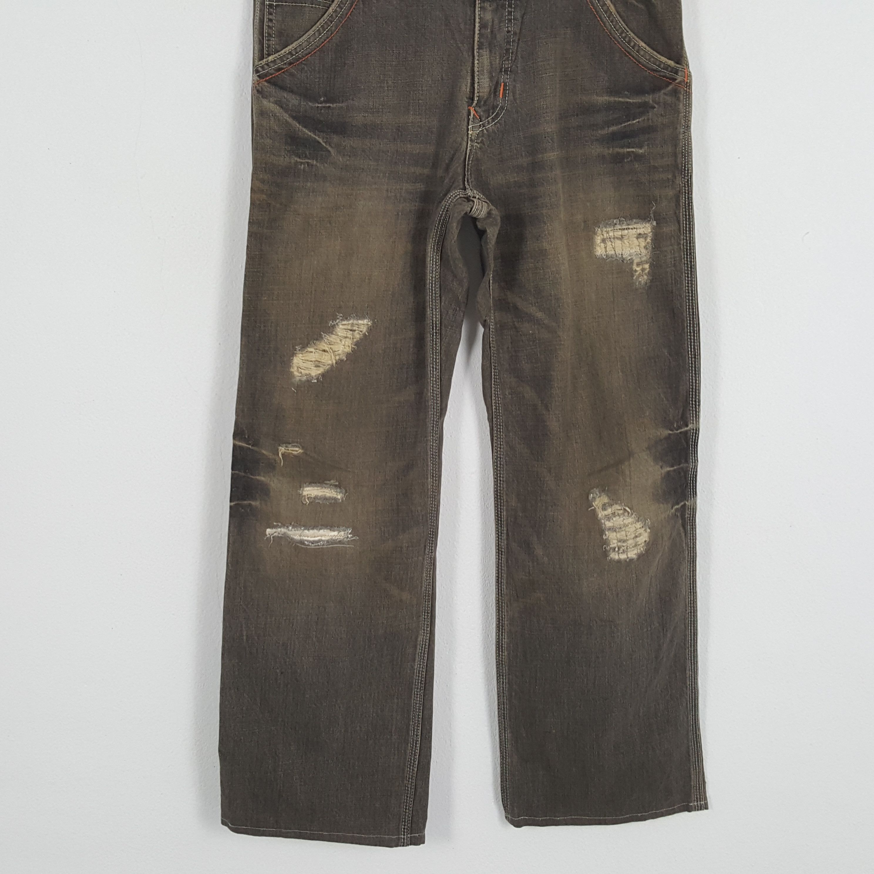 Edwin × Vintage EDWIN Streetwear Fashion Style Distressed Jeans Size US 33 - 3 Thumbnail