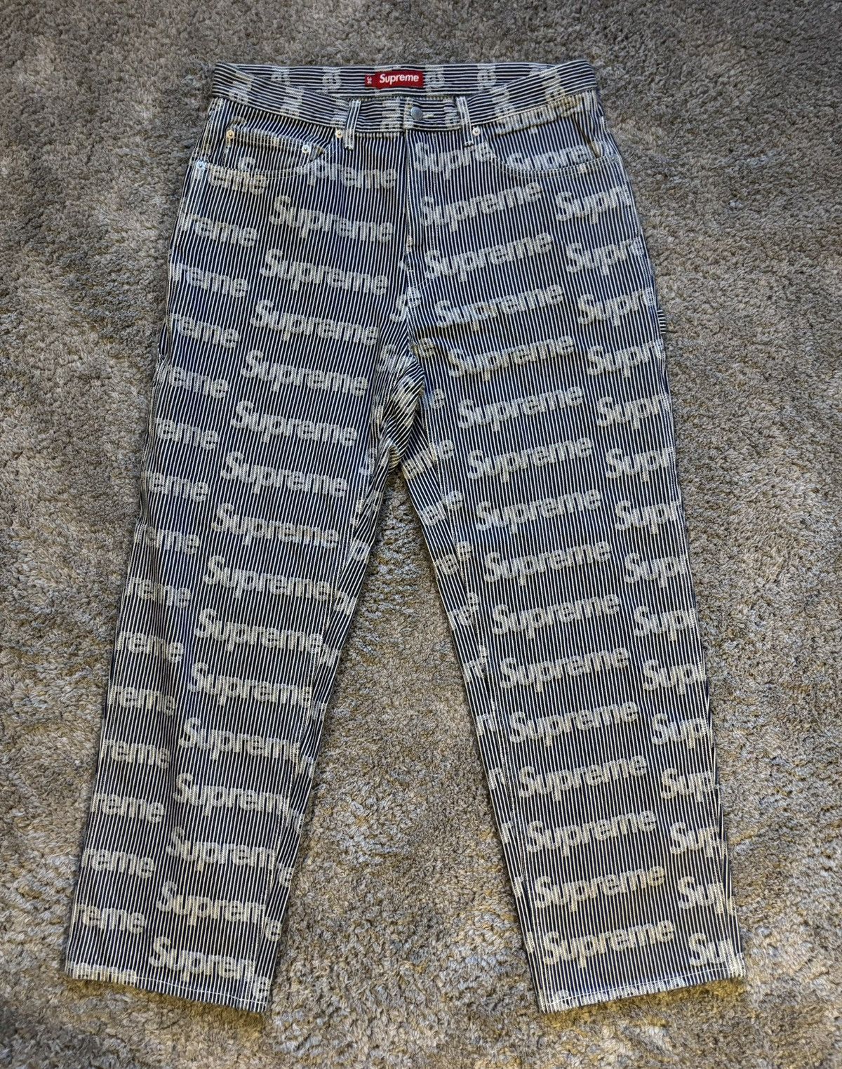 Supreme Supreme Denim Stripe Painter Pants Size US 34 / EU 50 - 2 Thumbnail