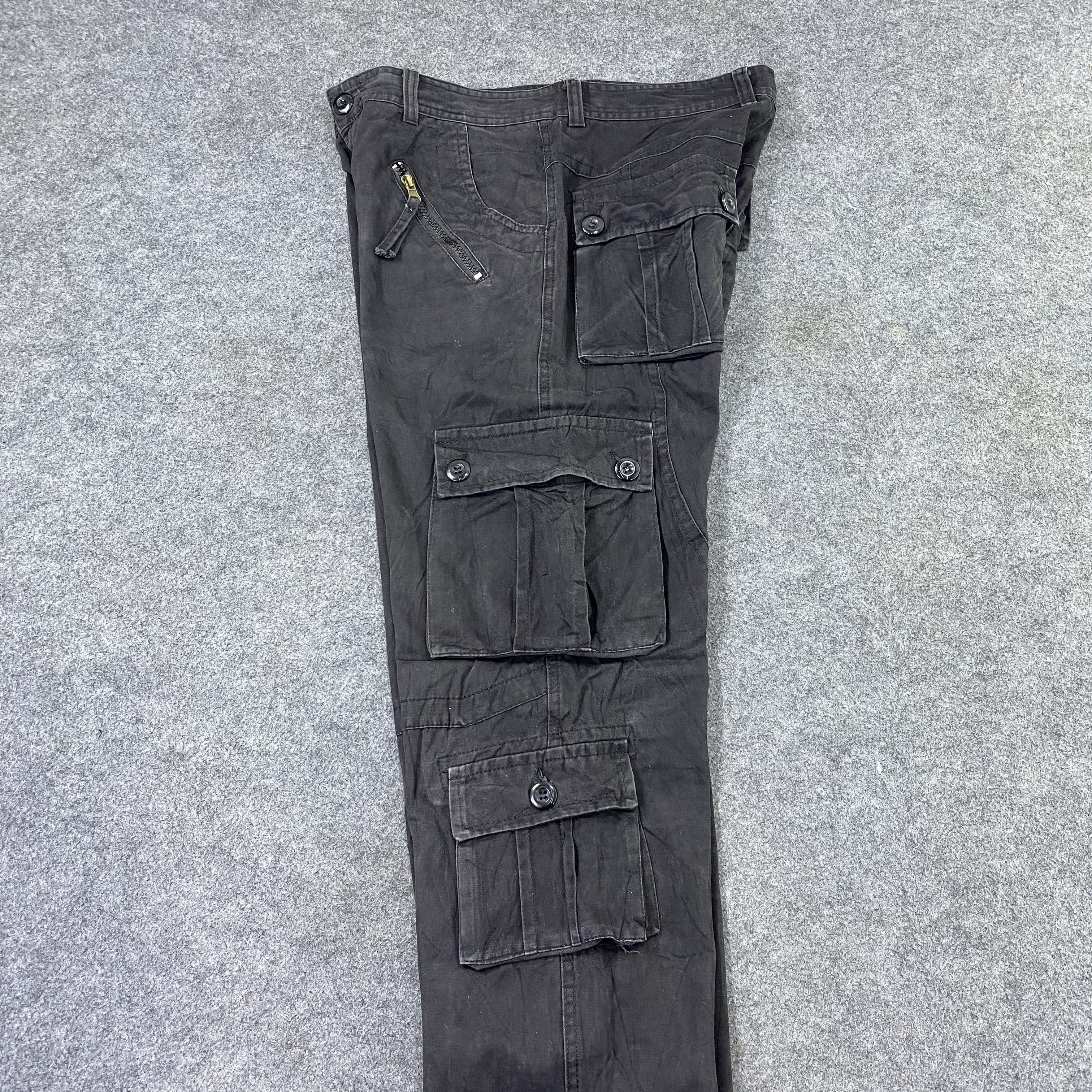 Cargo Black pants Multipocket -C010