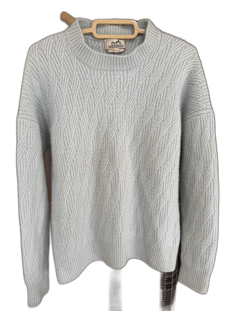 Hermes Hermes Cashmere Sweater in Ice Blue Color Size US M / EU 48-50 / 2 - 1 Thumbnail