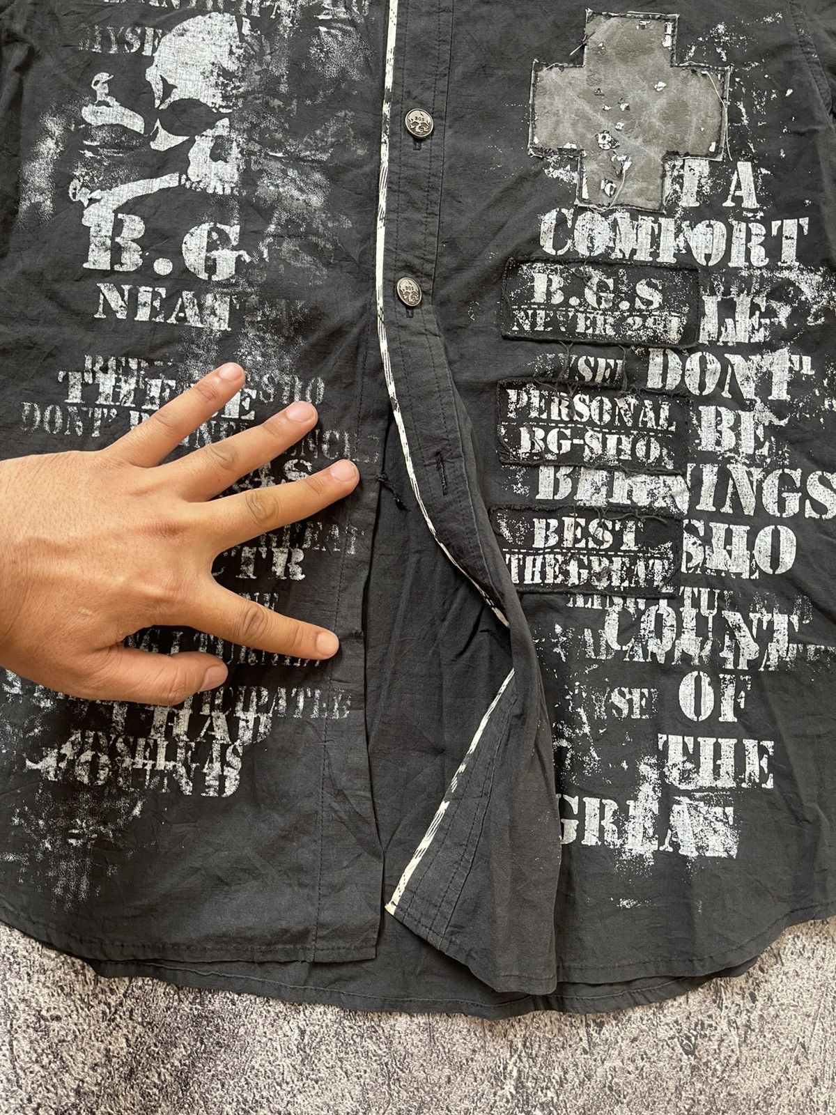 Japanese Brand Y2K Berning Sho Skull ifsixwasnine shirt Size US M / EU 48-50 / 2 - 6 Thumbnail