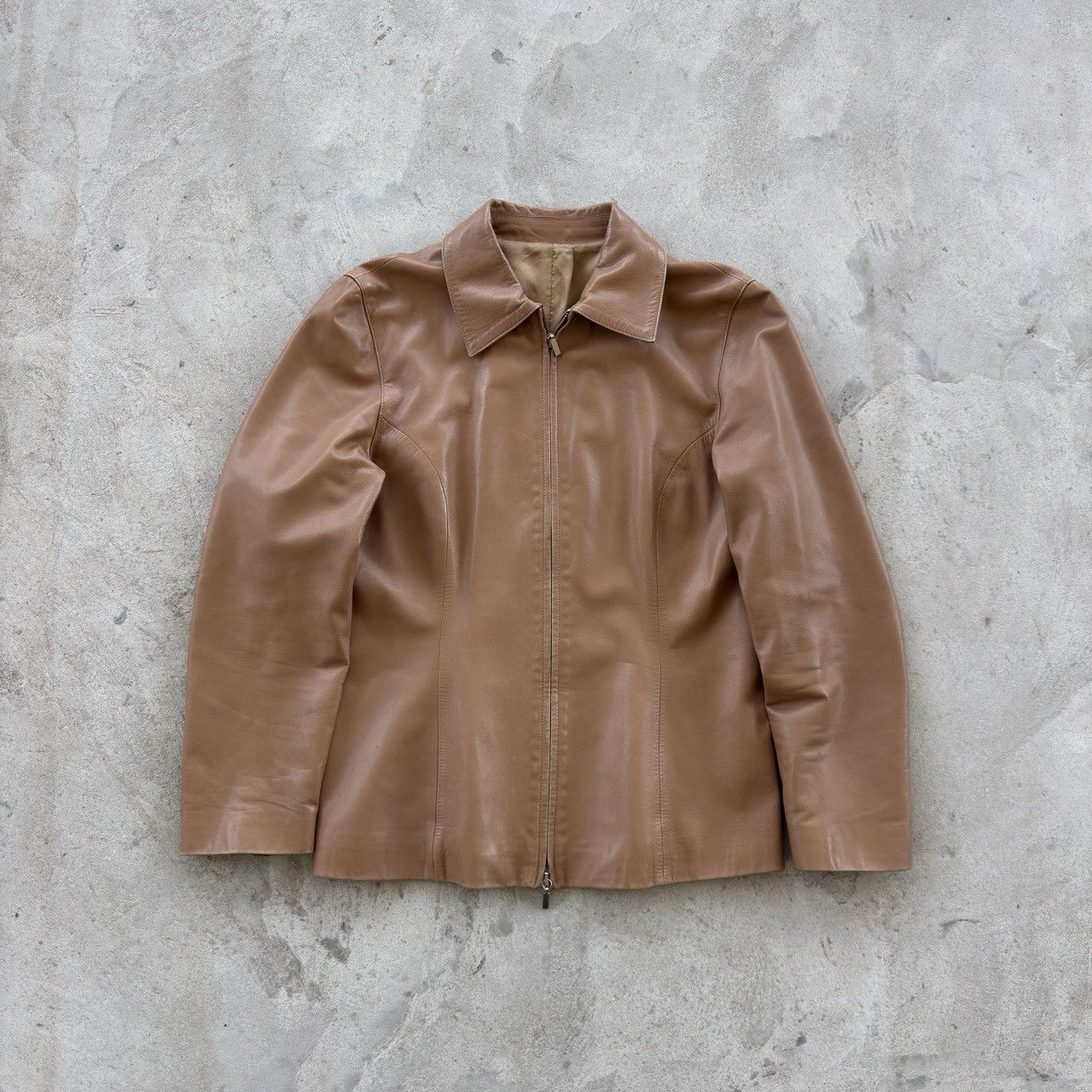 Trussardi Trussardi Jeans Womens Brown Real Leather Jacket Size 42 IT Size M / US 6-8 / IT 42-44 - 1 Thumbnail