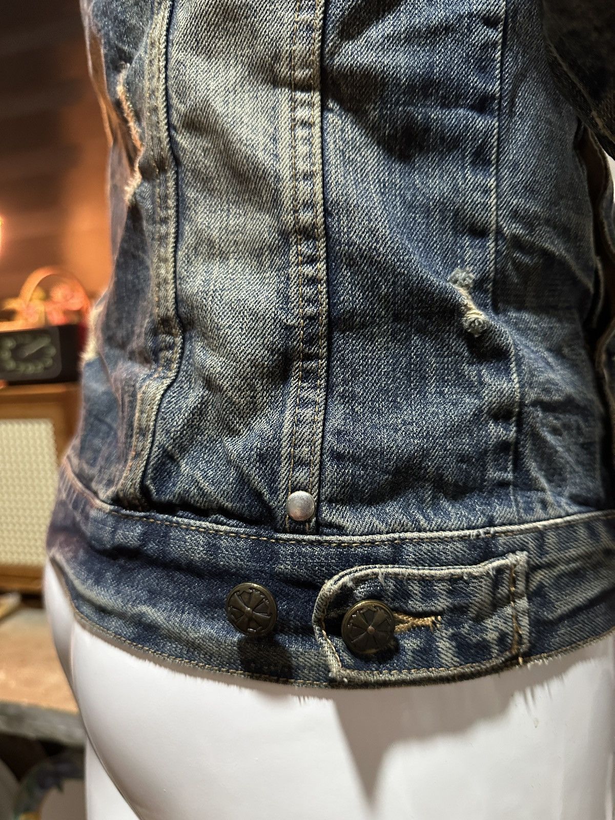 KMRii Midas Punk Destroy Button Zipper Denim Jacket Size US S / EU 44-46 / 1 - 6 Thumbnail